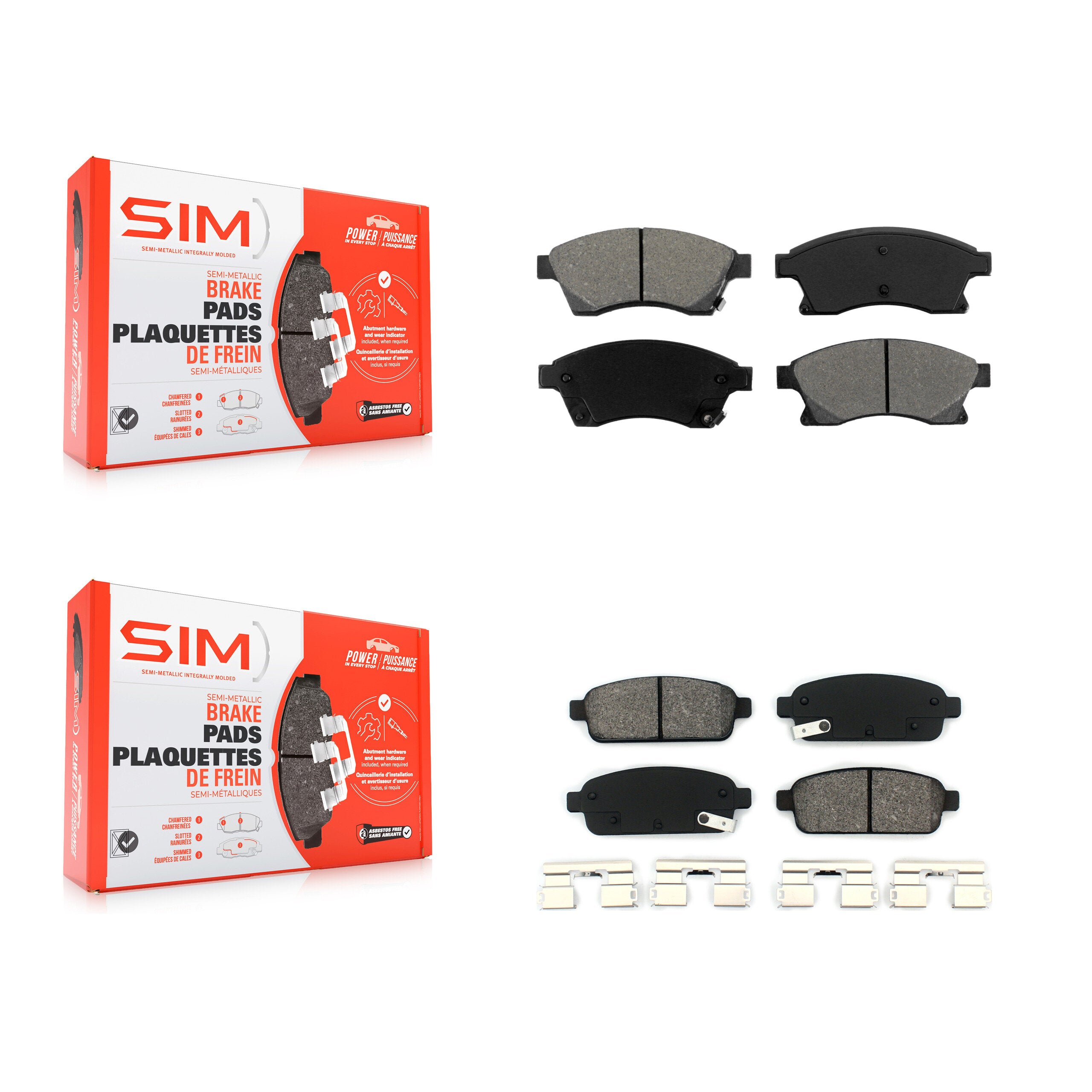 SIM KSM-100185 Disc Brake Pad for 2011-2017 Chevrolet Cruze Limited, Chevrolet Cruze, Chevrolet Sonic - Front and Rear