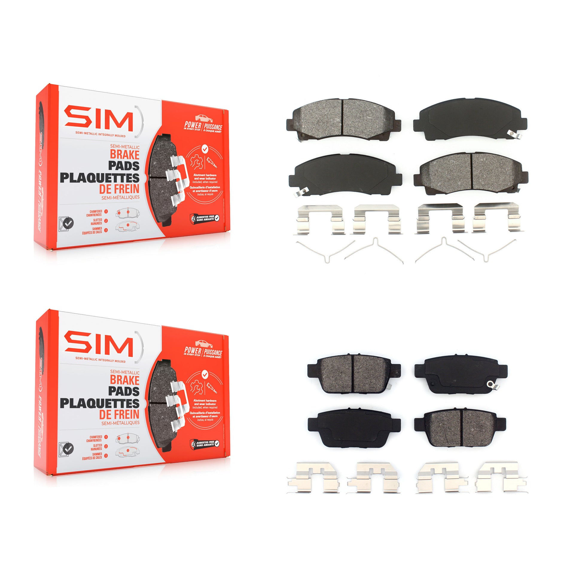 SIM KSM-100194 Disc Brake Pad for 2006-2014 Acura TL, Honda Ridgeline - Front and Rear