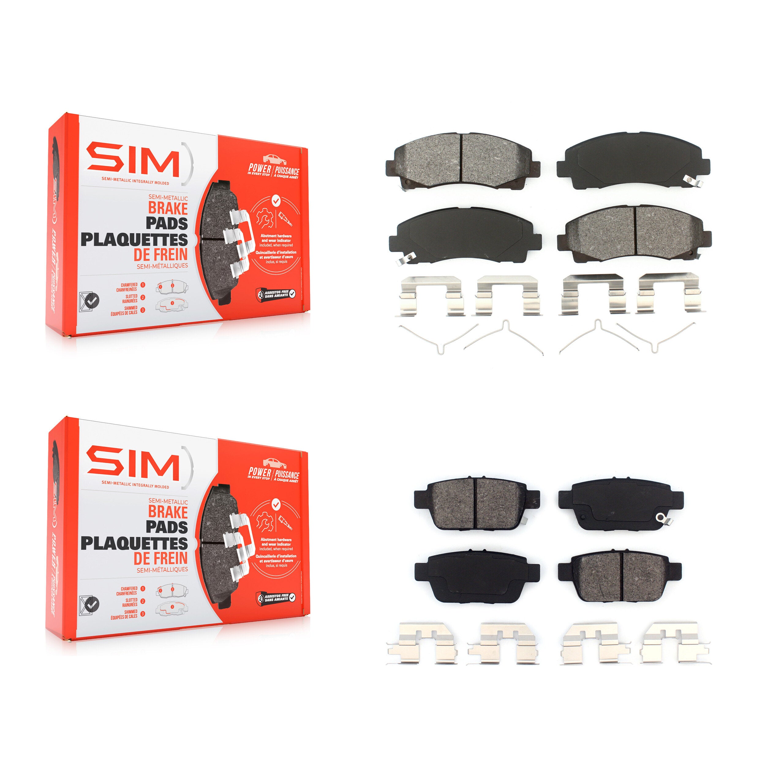 SIM KSM-100194 Disc Brake Pad for 2006-2014 Acura TL, Honda Ridgeline - Front and Rear