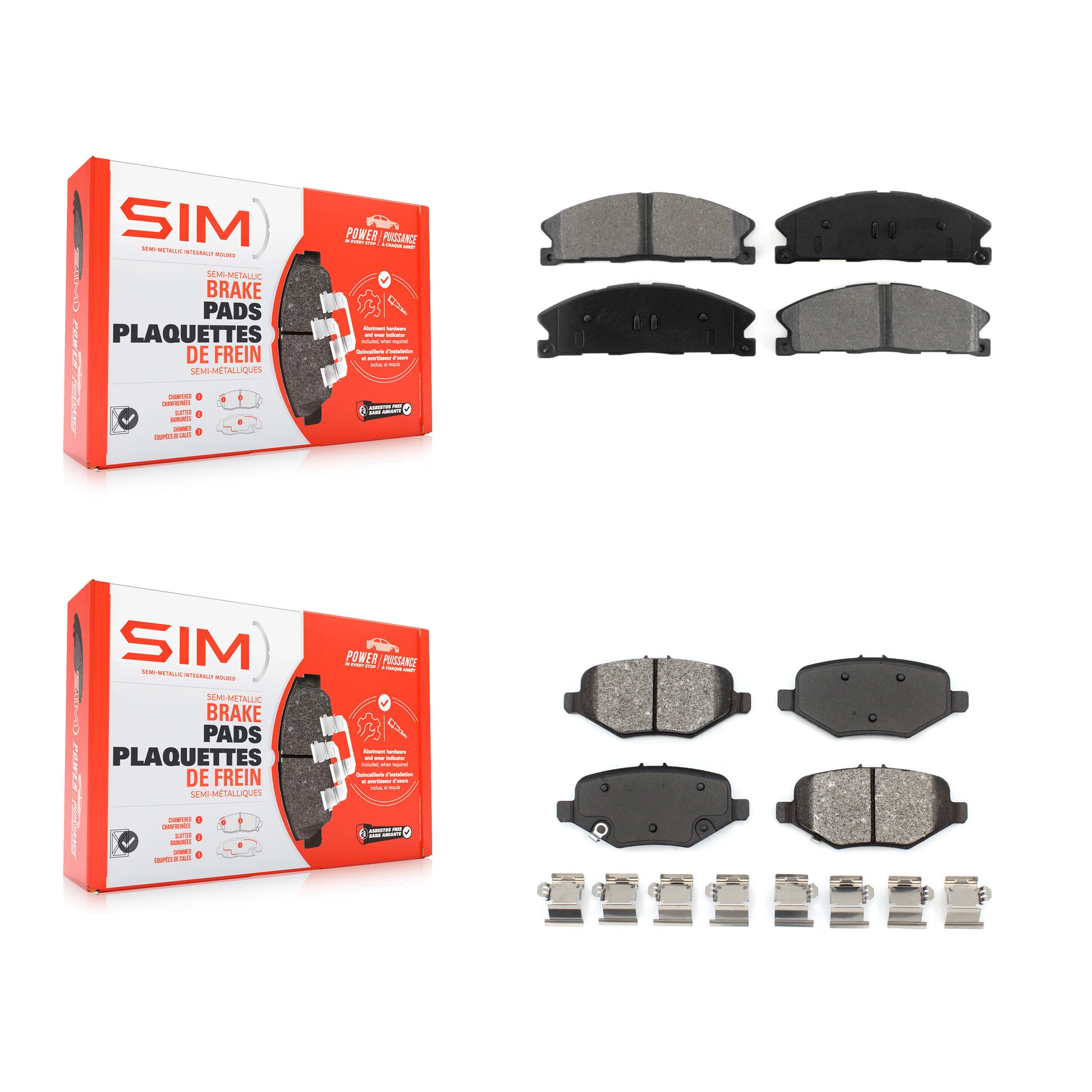 SIM KSM-100198 Disc Brake Pad for 2012-2019 Ford Taurus, Ford Explorer and More - Front and Rear