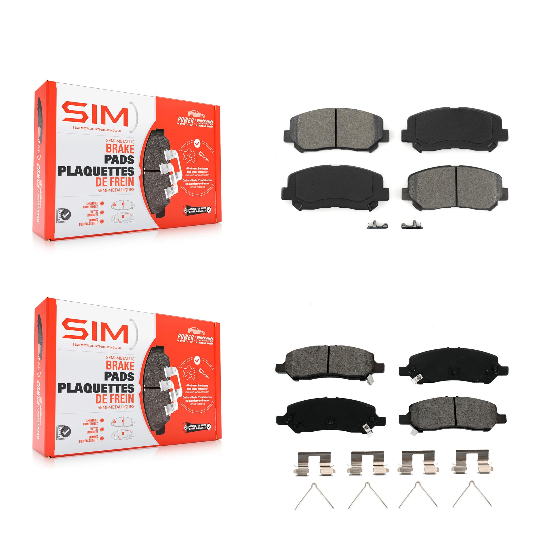 SIM KSM-100200 Disc Brake Pad for 2013-2016 Dodge Dart - Front and Rear