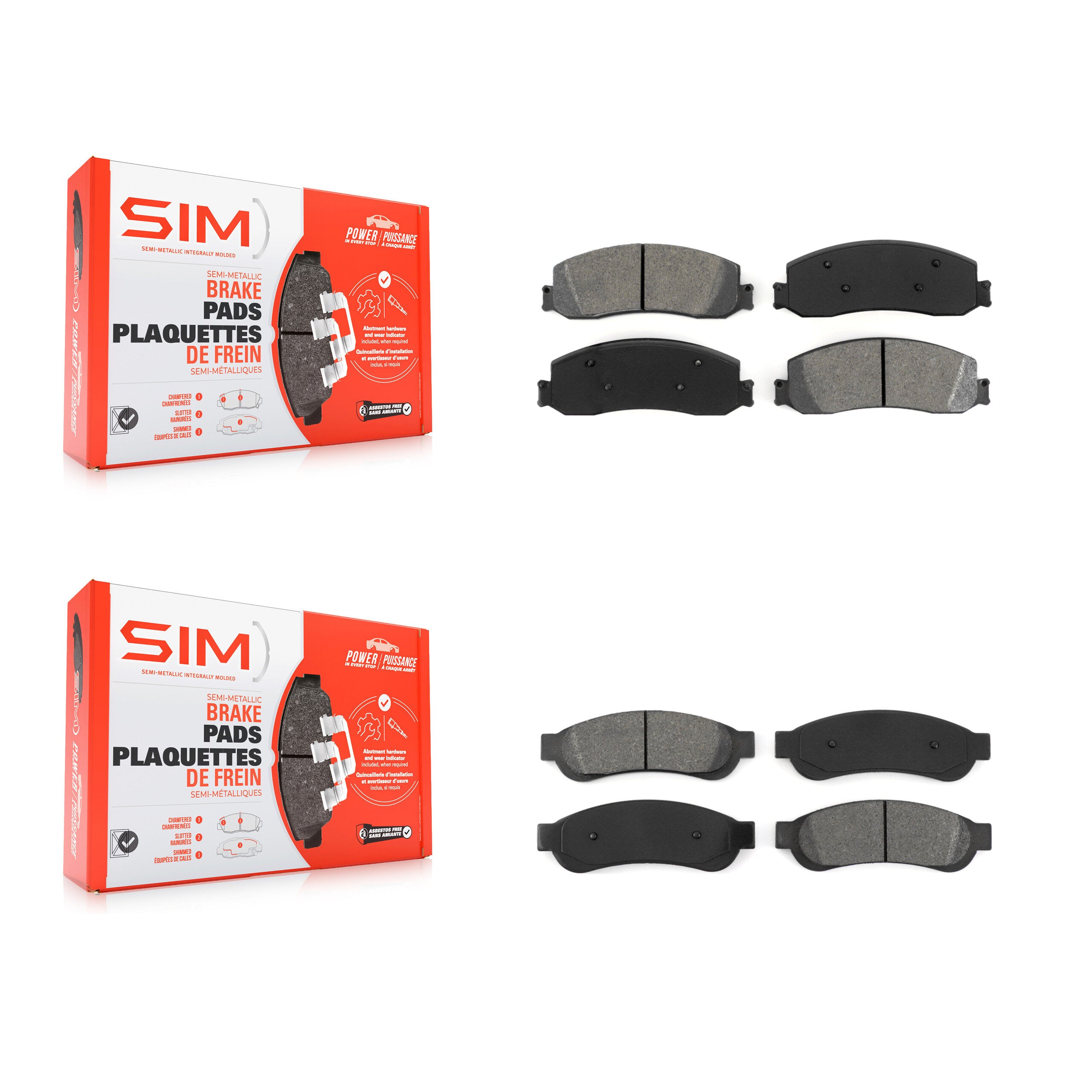 SIM KSM-100203 Disc Brake Pad for 2008-2012 Ford F-250 Super Duty, Ford F-350 Super Duty - Front and Rear