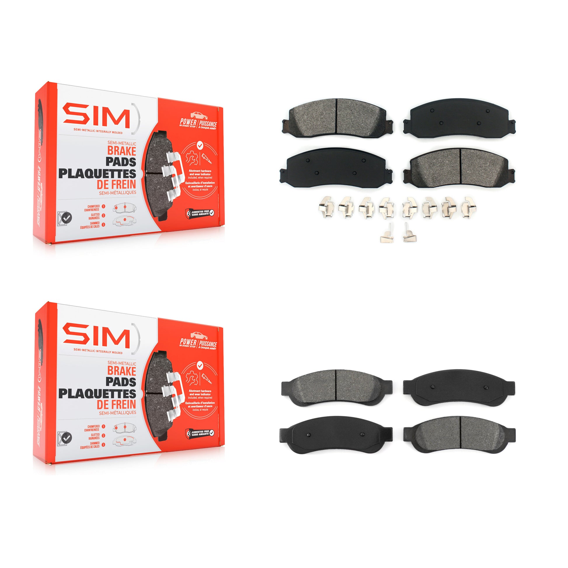 SIM KSM-100204 Disc Brake Pad for 2010-2012 Ford F-250 Super Duty, Ford F-350 Super Duty - Front and Rear