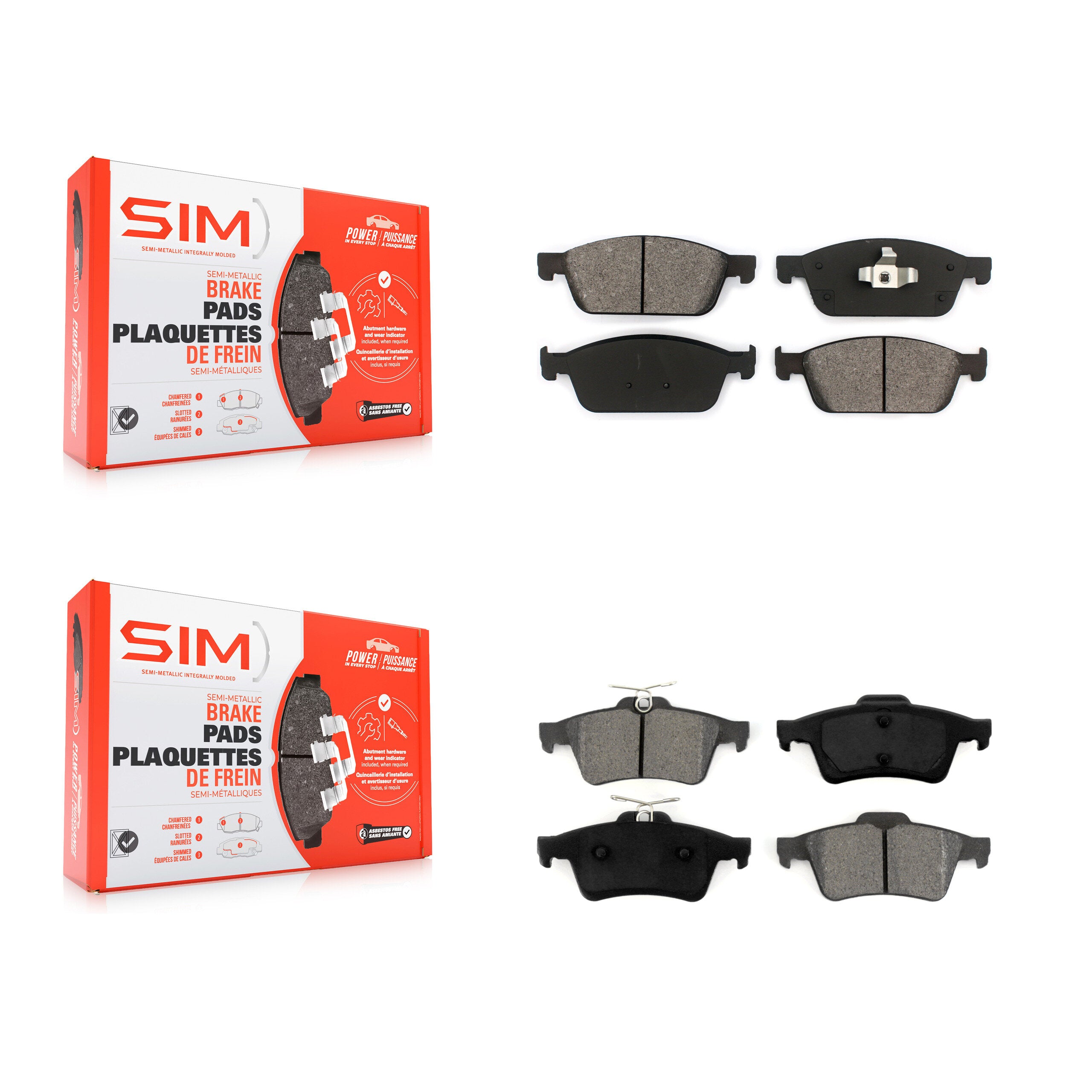 SIM KSM-100205 Disc Brake Pad for 2013-2023 Ford Transit Connect, Ford Escape - Front and Rear