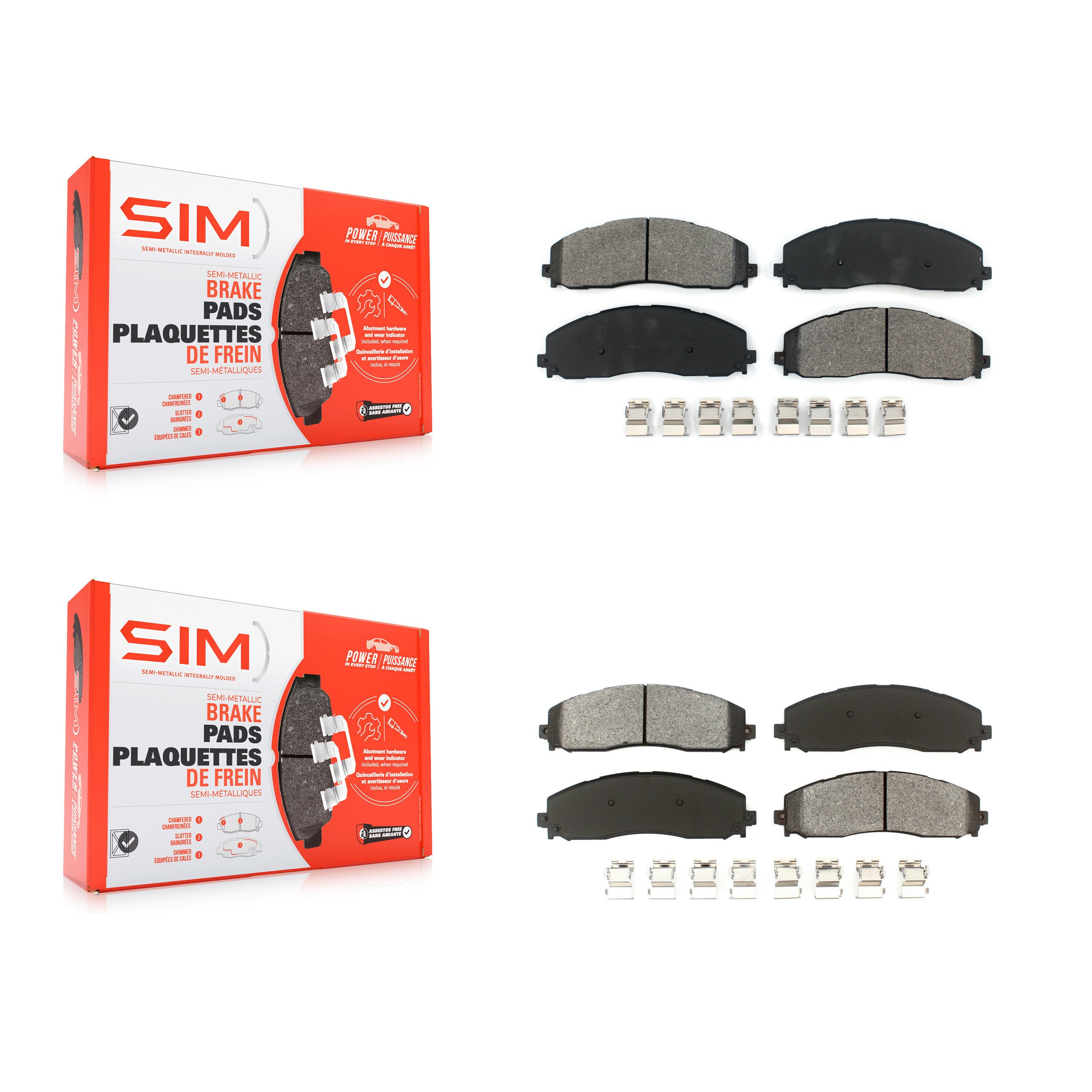 SIM KSM-100211 Disc Brake Pad for 2013-2023 Ford F-250 Super Duty, Ford F-350 Super Duty, Ford F-450 Super Duty - Front and Rear