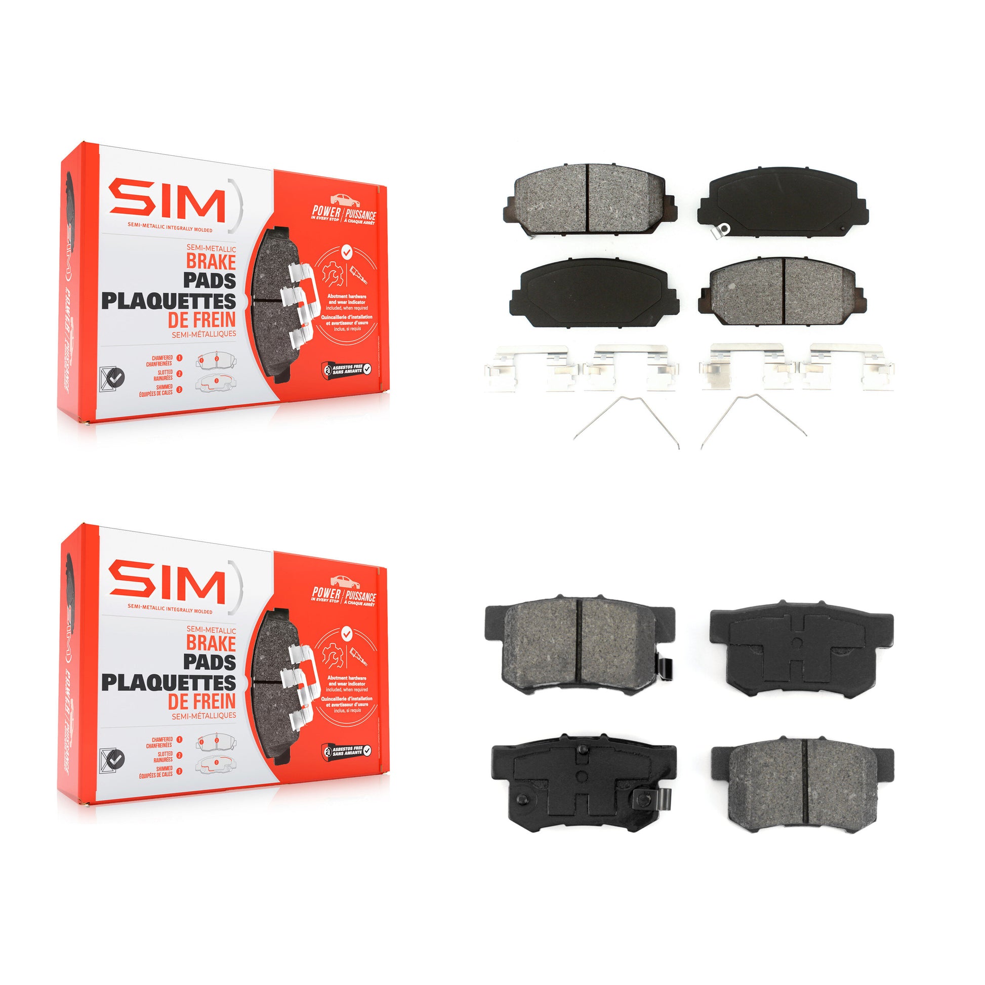 SIM KSM-100214 Disc Brake Pad for 2016-2022 Acura ILX - Front and Rear