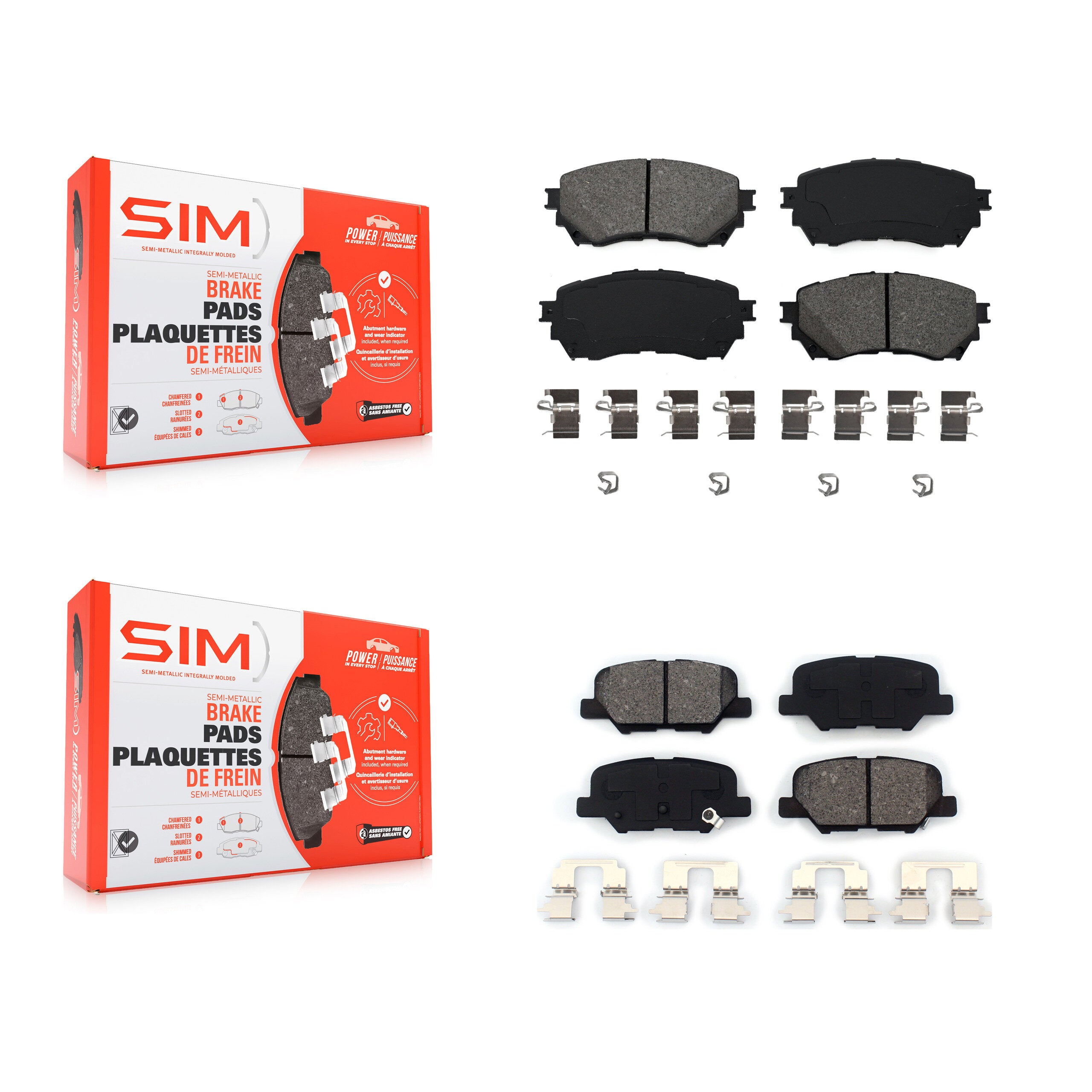 SIM KSM-100215 Disc Brake Pad for 2014-2015 Mazda 6 - Front and Rear