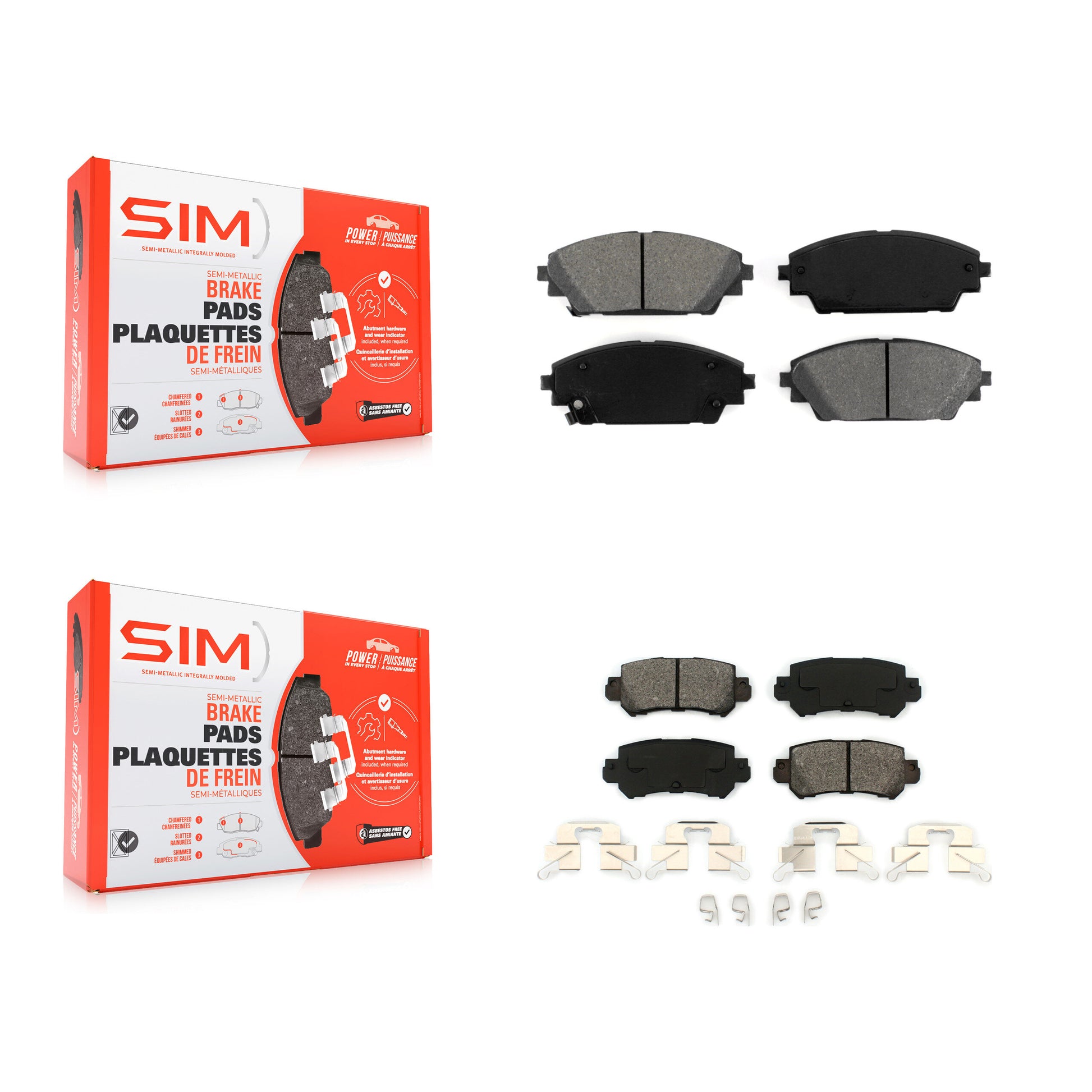 SIM KSM-100217 Disc Brake Pad for 2016-2018 Mazda CX-3 - Front and Rear