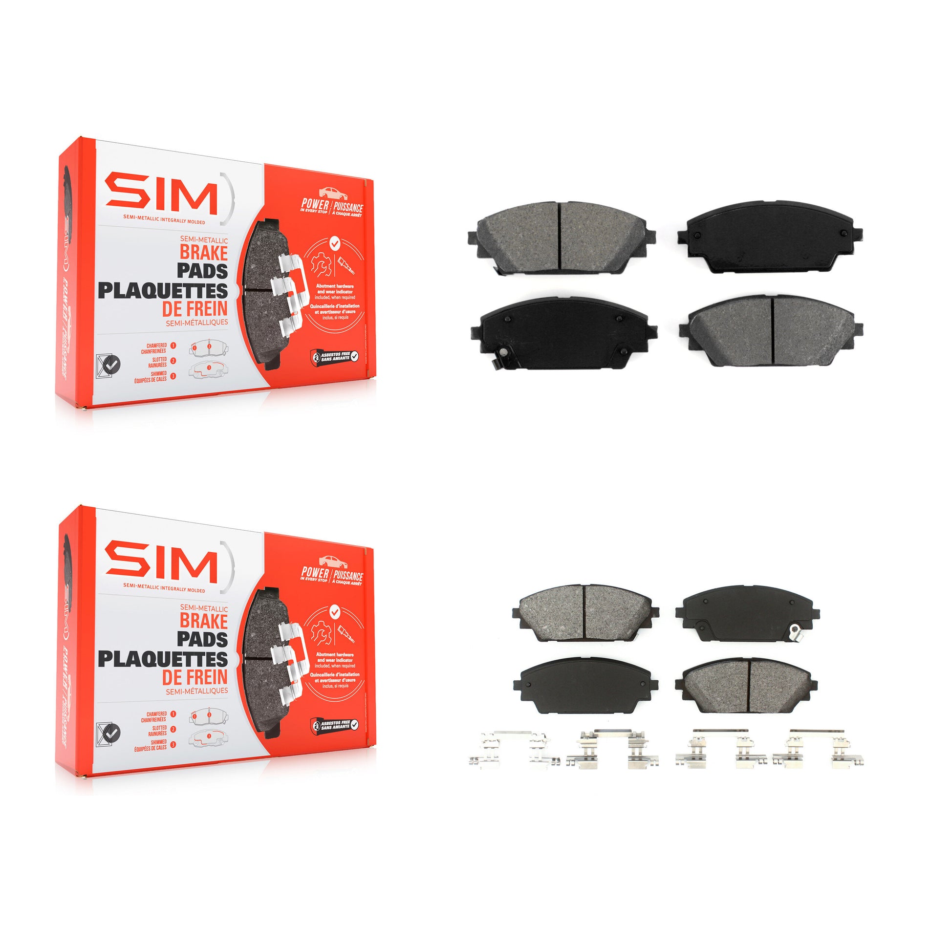 SIM KSM-100218 Disc Brake Pad for 2014-2018 Mazda 3, Mazda 3 Sport - Front and Rear