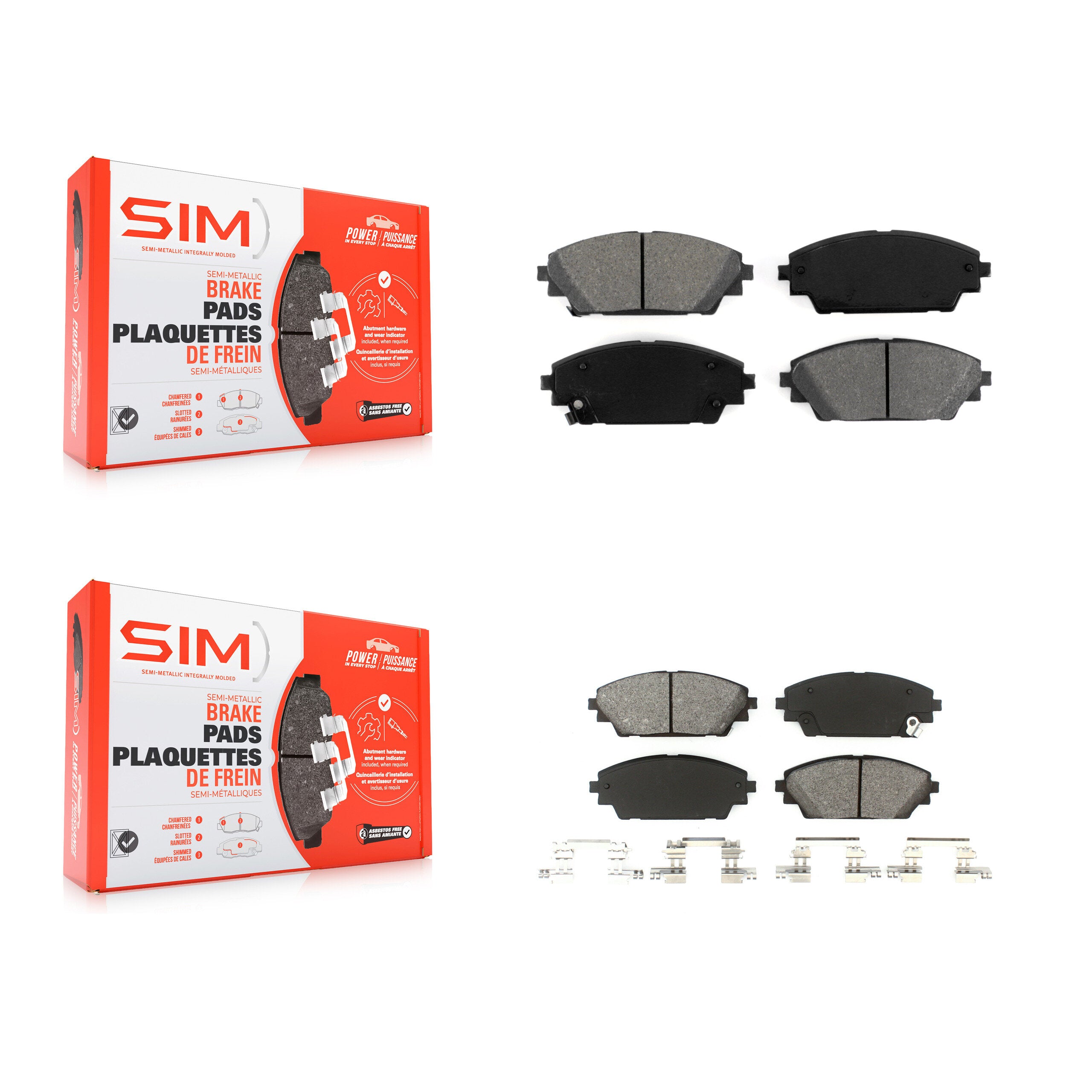 SIM KSM-100218 Disc Brake Pad for 2014-2018 Mazda 3, Mazda 3 Sport - Front and Rear