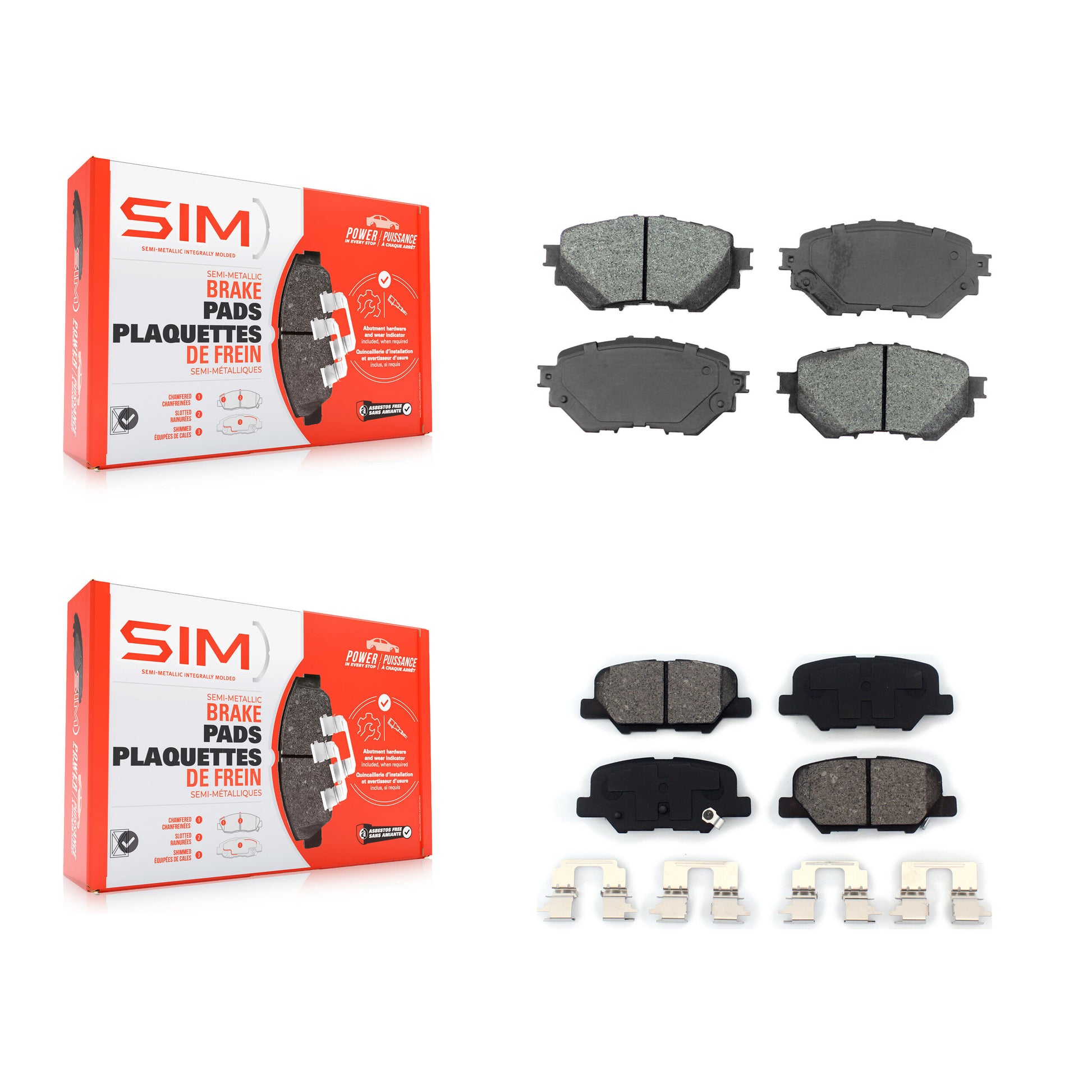 SIM KSM-100221 Disc Brake Pad for 2014-2018 Mazda 3, Mazda 3 Sport - Front and Rear
