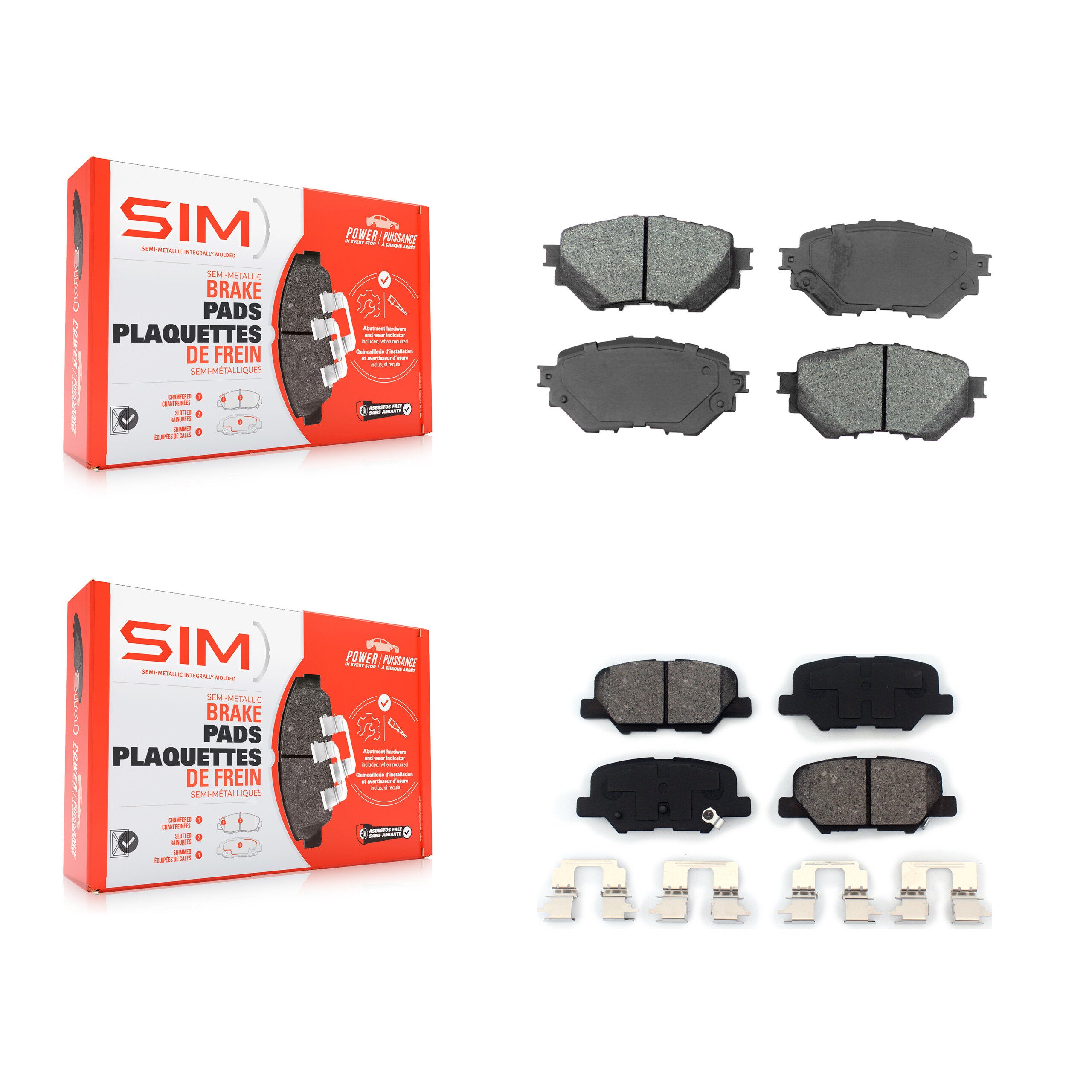 SIM KSM-100221 Disc Brake Pad for 2014-2018 Mazda 3, Mazda 3 Sport - Front and Rear