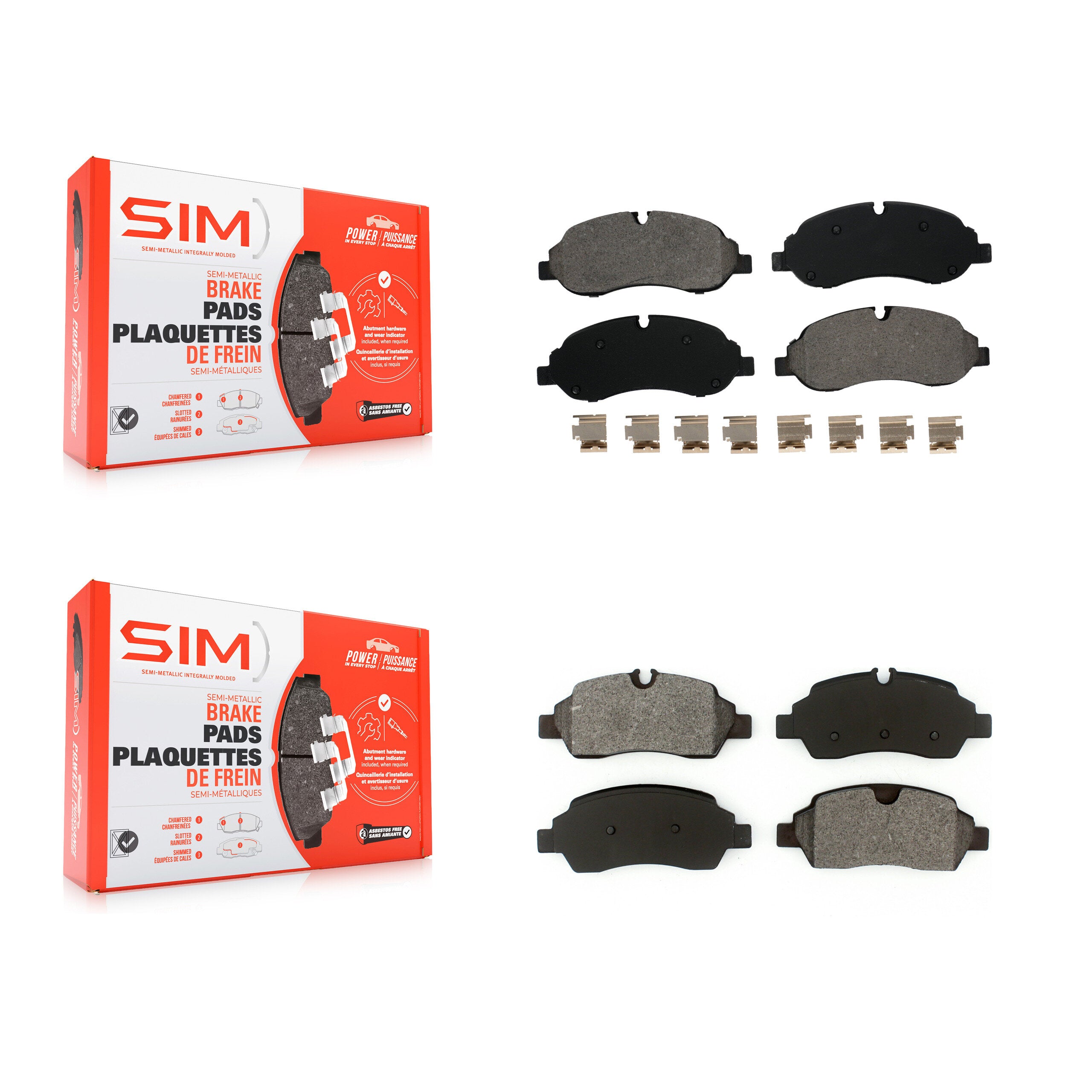SIM KSM-100222 Disc Brake Pad for 2015-2019 Ford Transit-250, Ford Transit-150 and More - Front and Rear