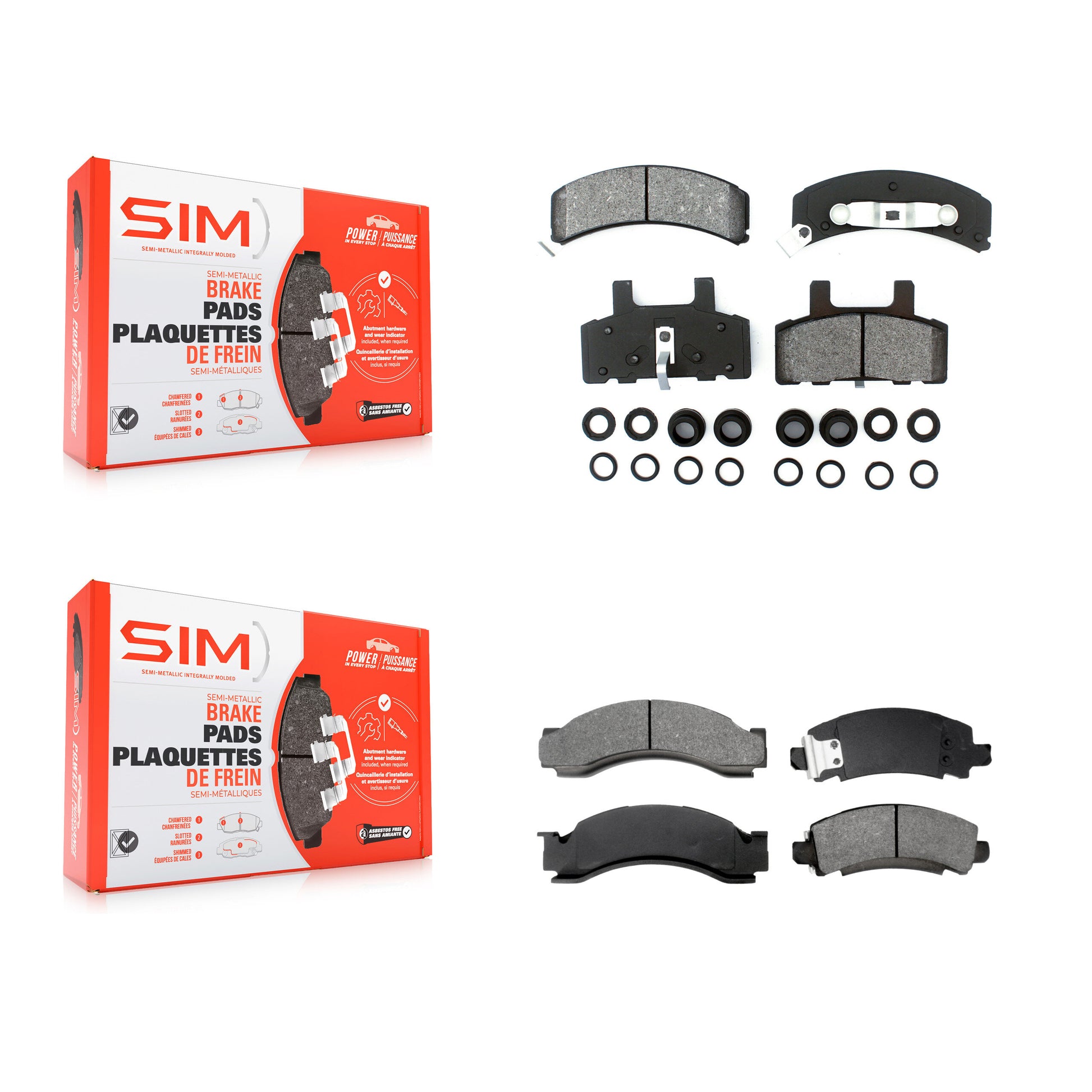 SIM KSM-100234 Disc Brake Pad for 1989-1993 GMC C2500, Chevrolet R2500 - Front and Rear