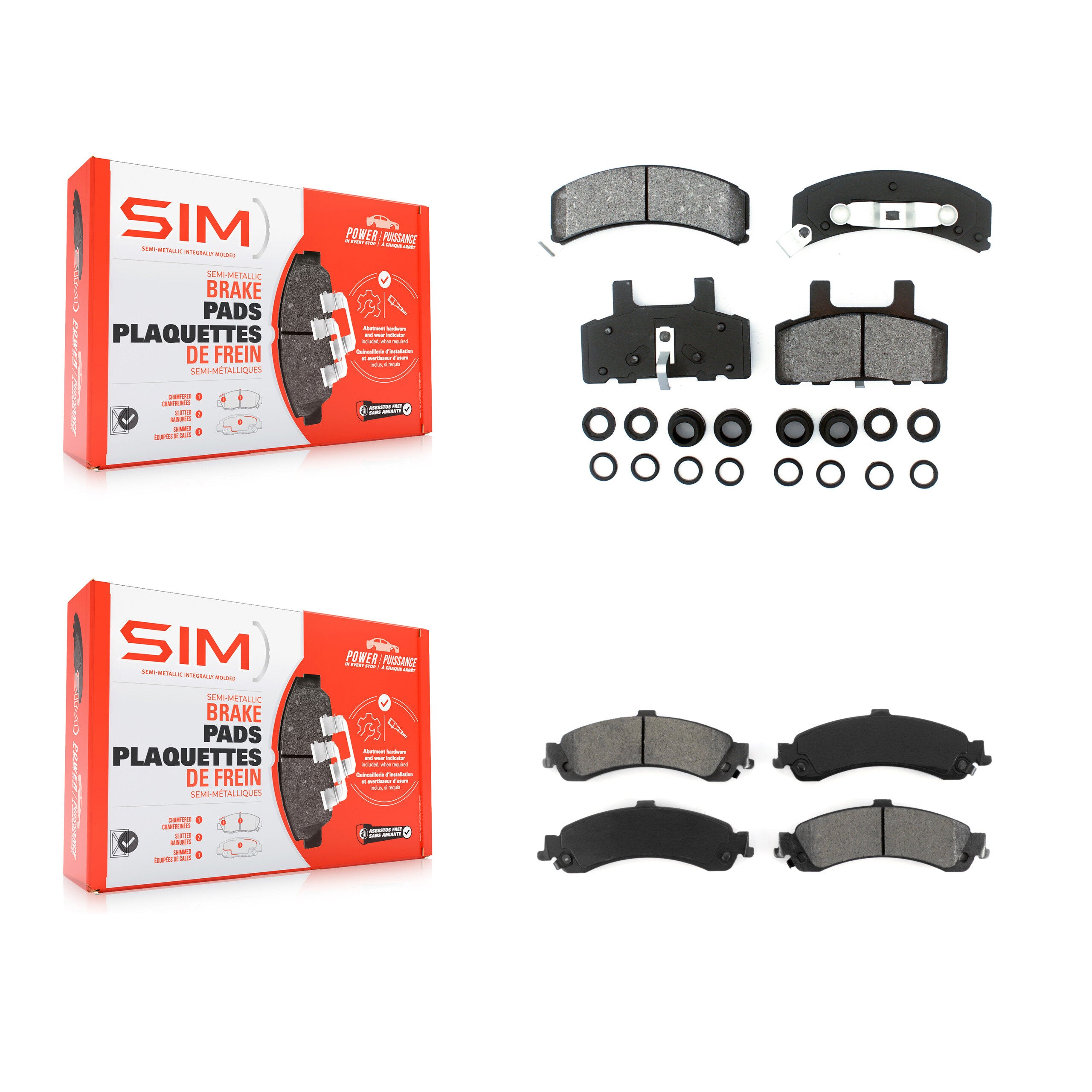 SIM KSM-100237 Disc Brake Pad for 2000 GMC Yukon - Front and Rear