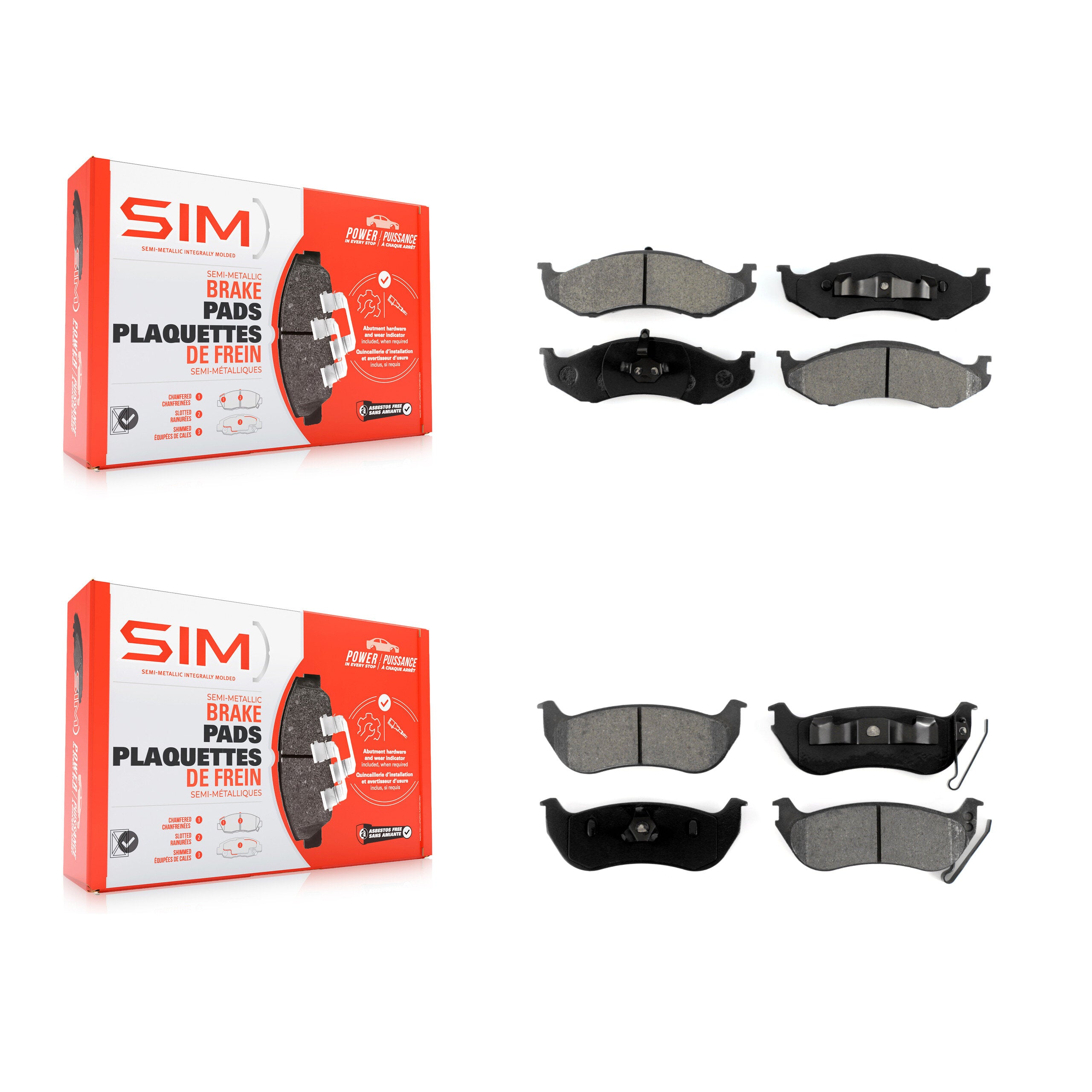 SIM KSM-100252 Disc Brake Pad for 2003-2006 Jeep TJ, Jeep Wrangler - Front and Rear