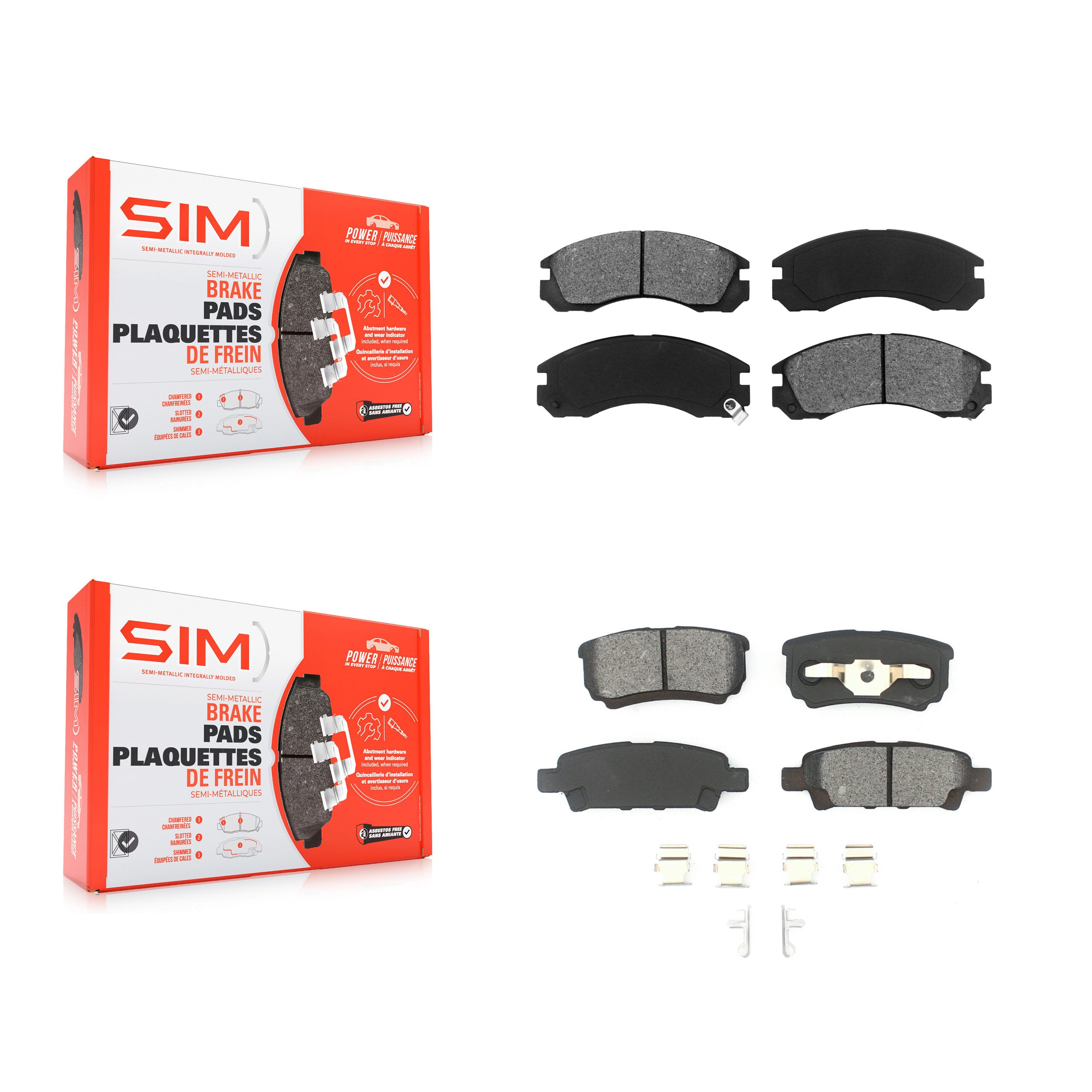 SIM KSM-100261 Disc Brake Pad for 2005-2006 Mitsubishi Outlander - Front and Rear