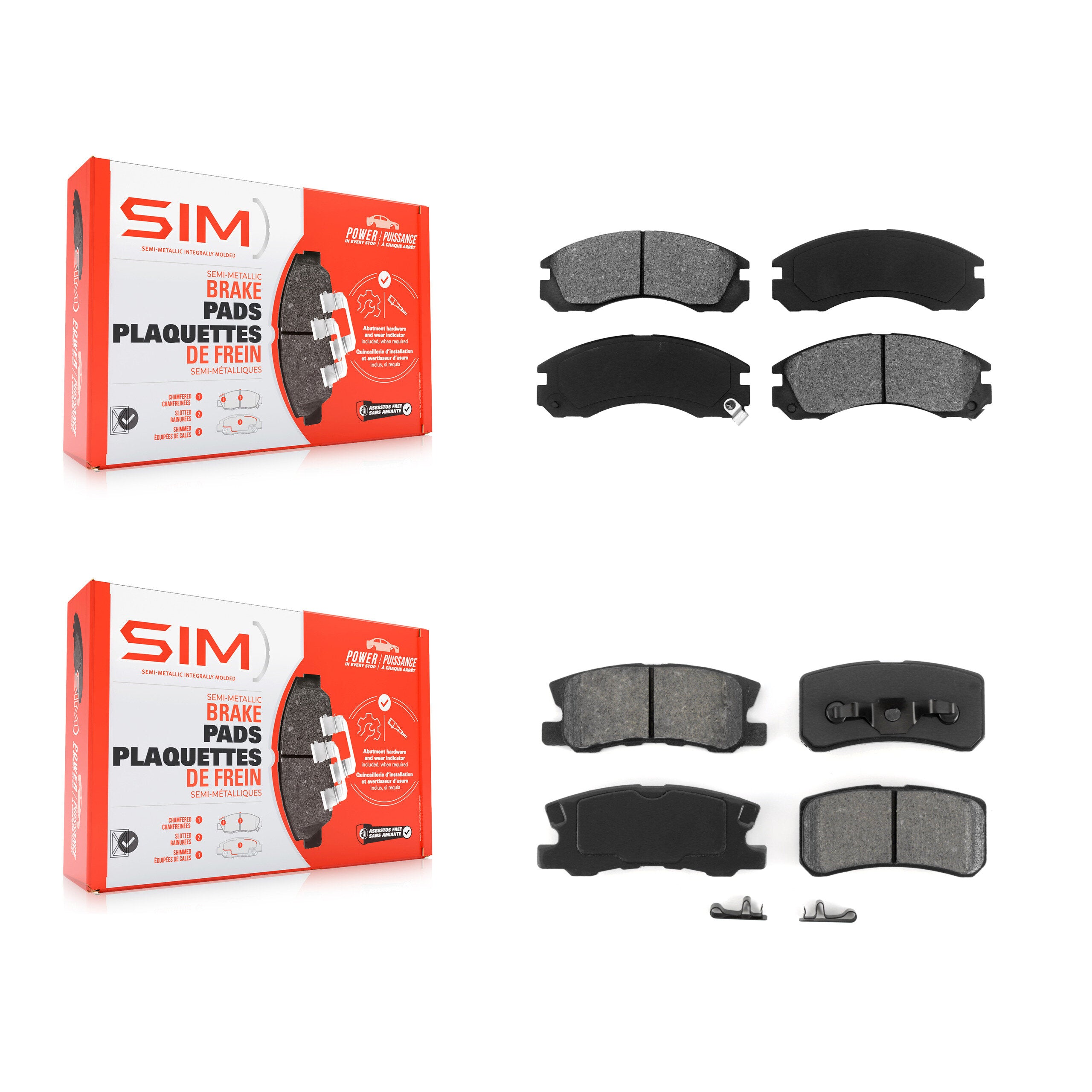 SIM KSM-100263 Disc Brake Pad for 2000-2015 Mitsubishi Lancer, Mitsubishi Montero - Front and Rear