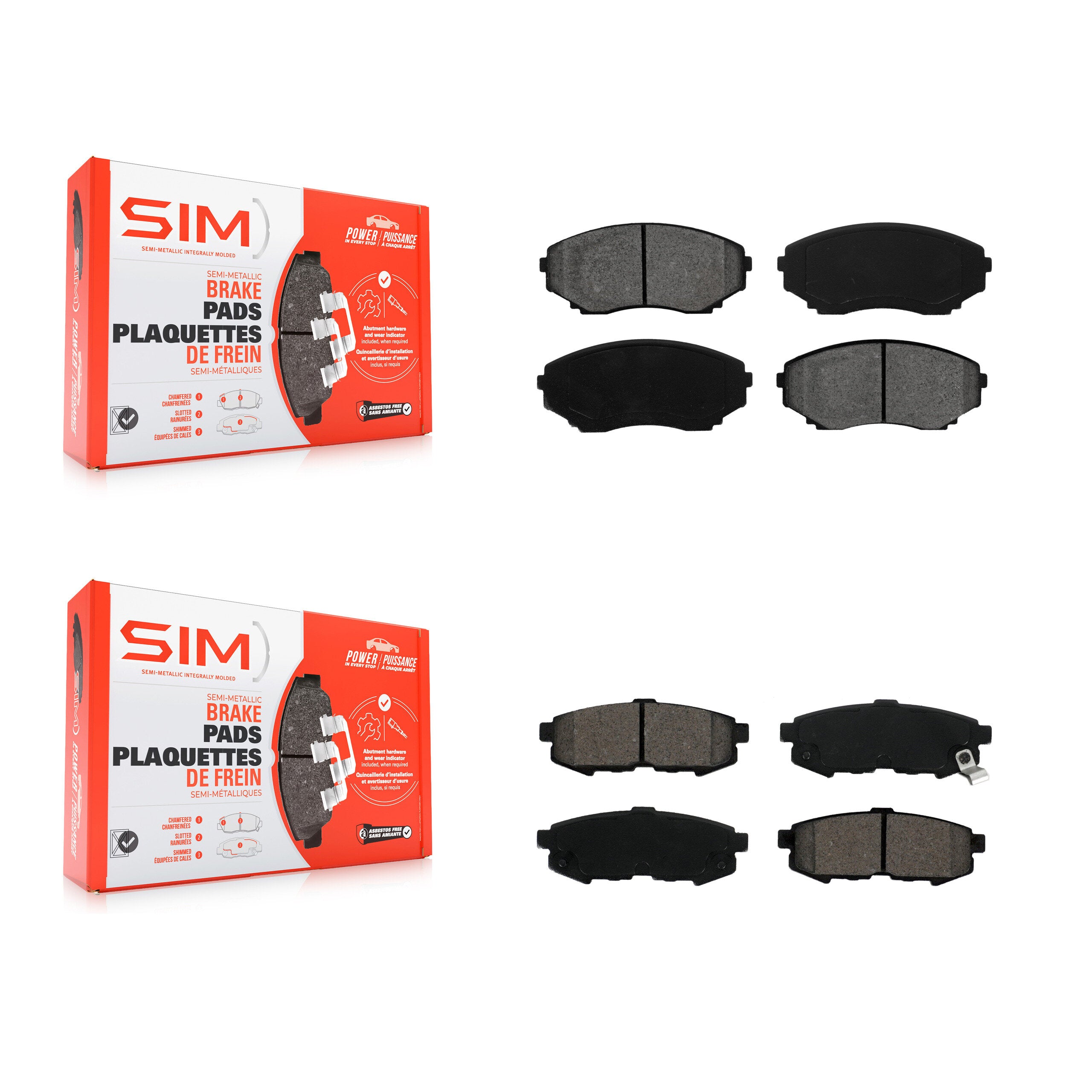 SIM KSM-100264 Disc Brake Pad for 2004-2006 Mazda MPV - Front and Rear