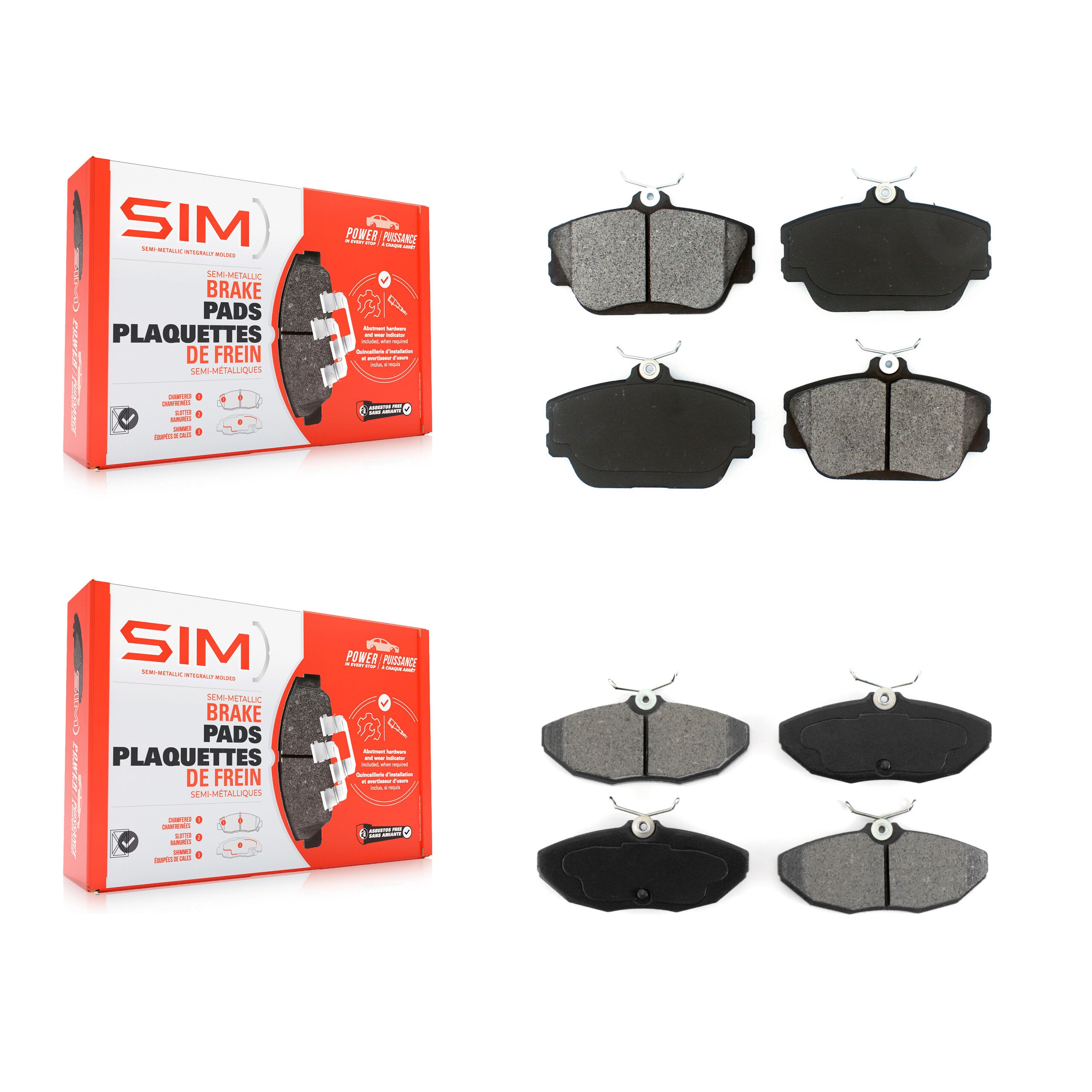 SIM KSM-100271 Disc Brake Pad for 1993-1998 Mercury Cougar, Ford Thunderbird, Lincoln Mark VIII - Front and Rear