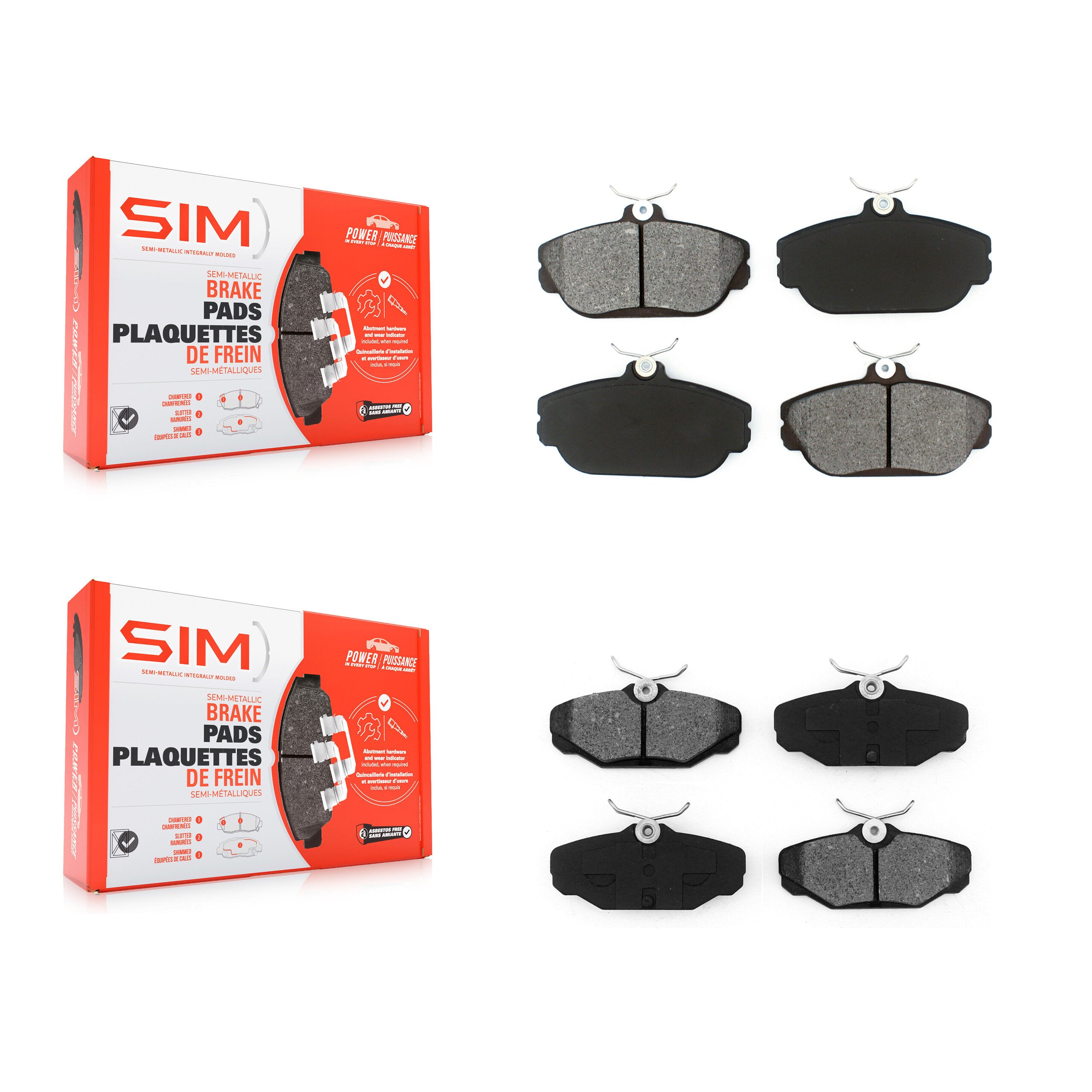 SIM KSM-100272 Disc Brake Pad for 1993-2002 Ford Taurus, Mercury Sable, Lincoln Continental - Front and Rear