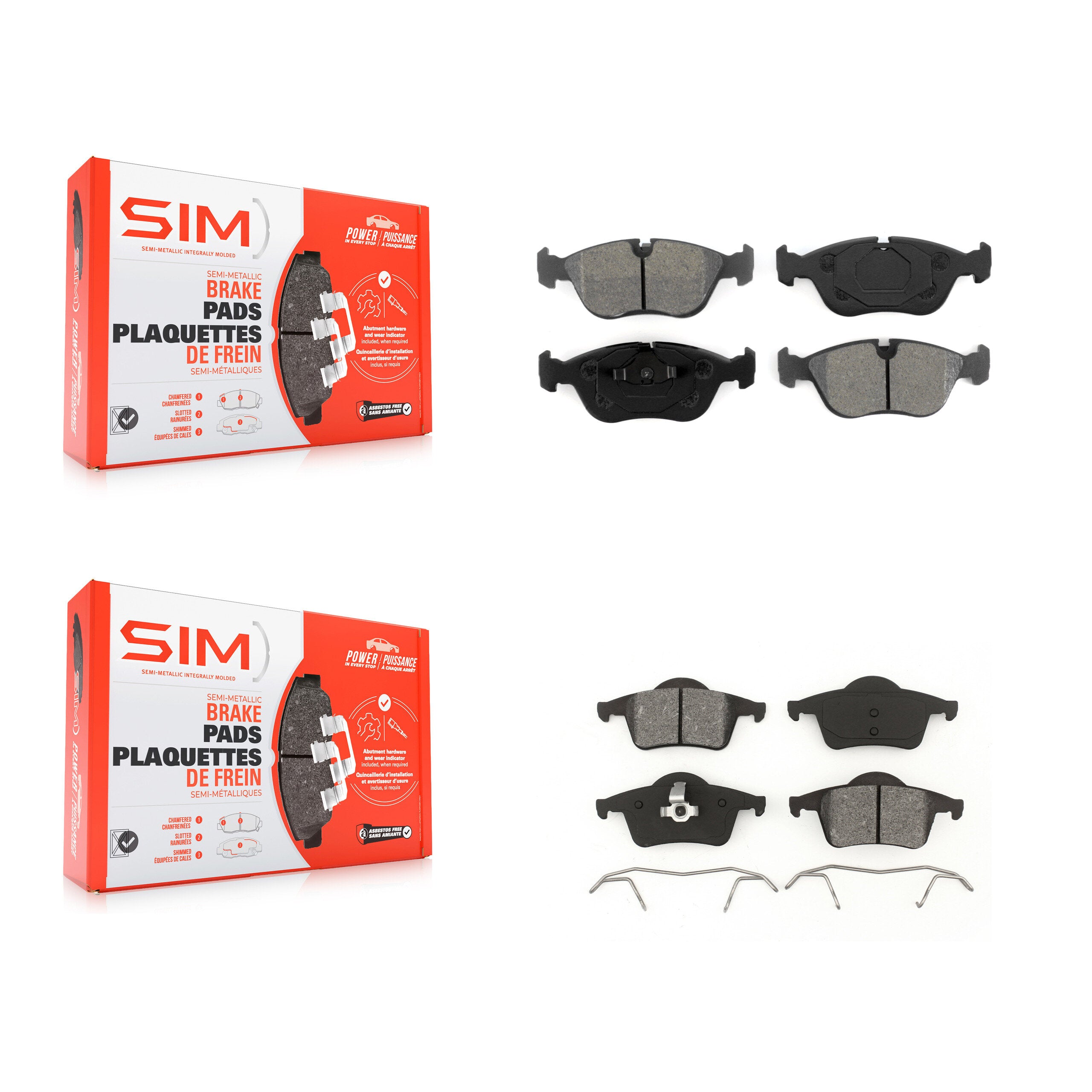 SIM KSM-100275 Disc Brake Pad for 1999-2000 Volvo S70, Volvo V70 - Front and Rear