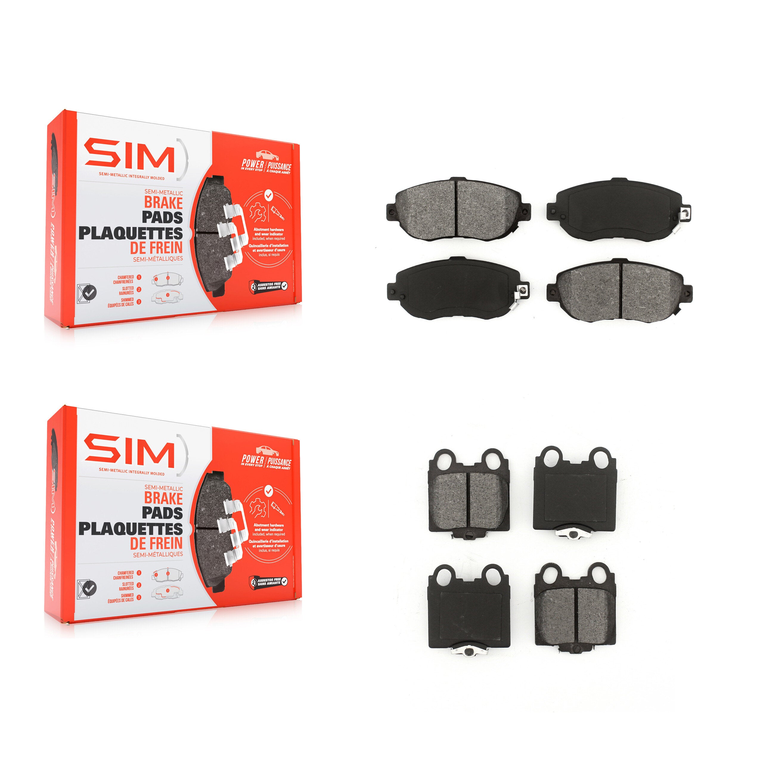 SIM KSM-100277 Disc Brake Pad for 1998-2010 Lexus SC430, Lexus GS430 and More - Front and Rear