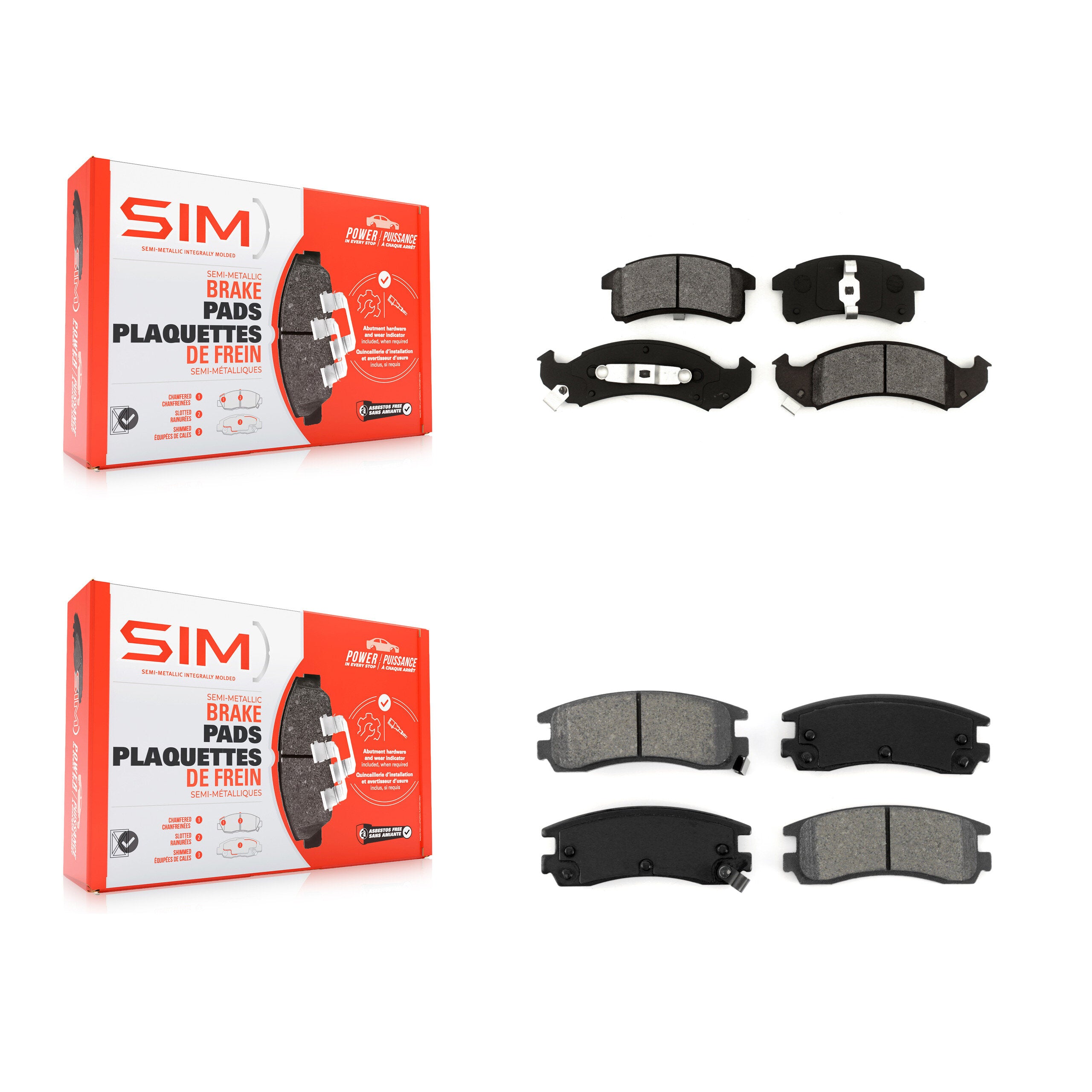 SIM KSM-100278 Disc Brake Pad for 1994-1996 Buick Riviera, Oldsmobile Aurora and More - Front and Rear