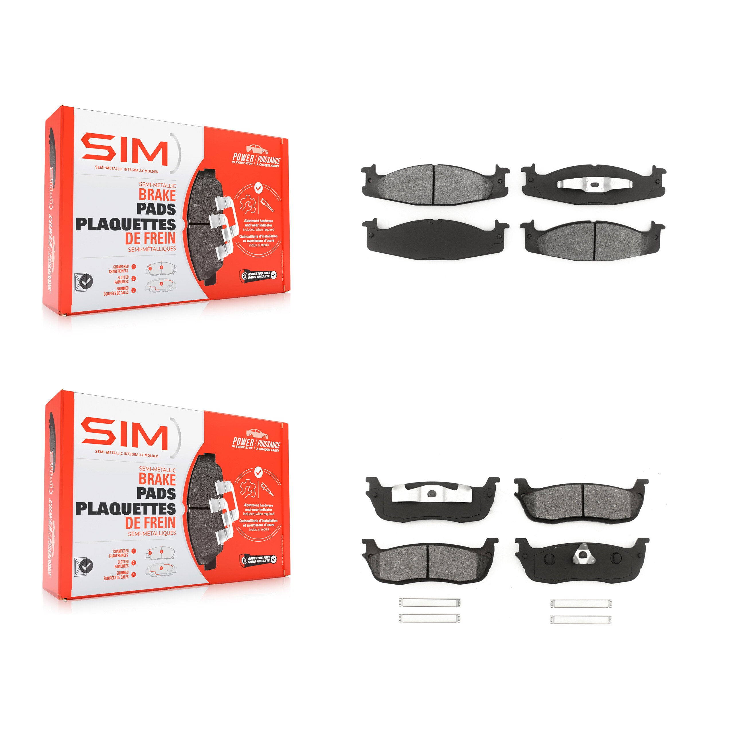 SIM KSM-100279 Disc Brake Pad for 1996 Ford F-150 - Front and Rear