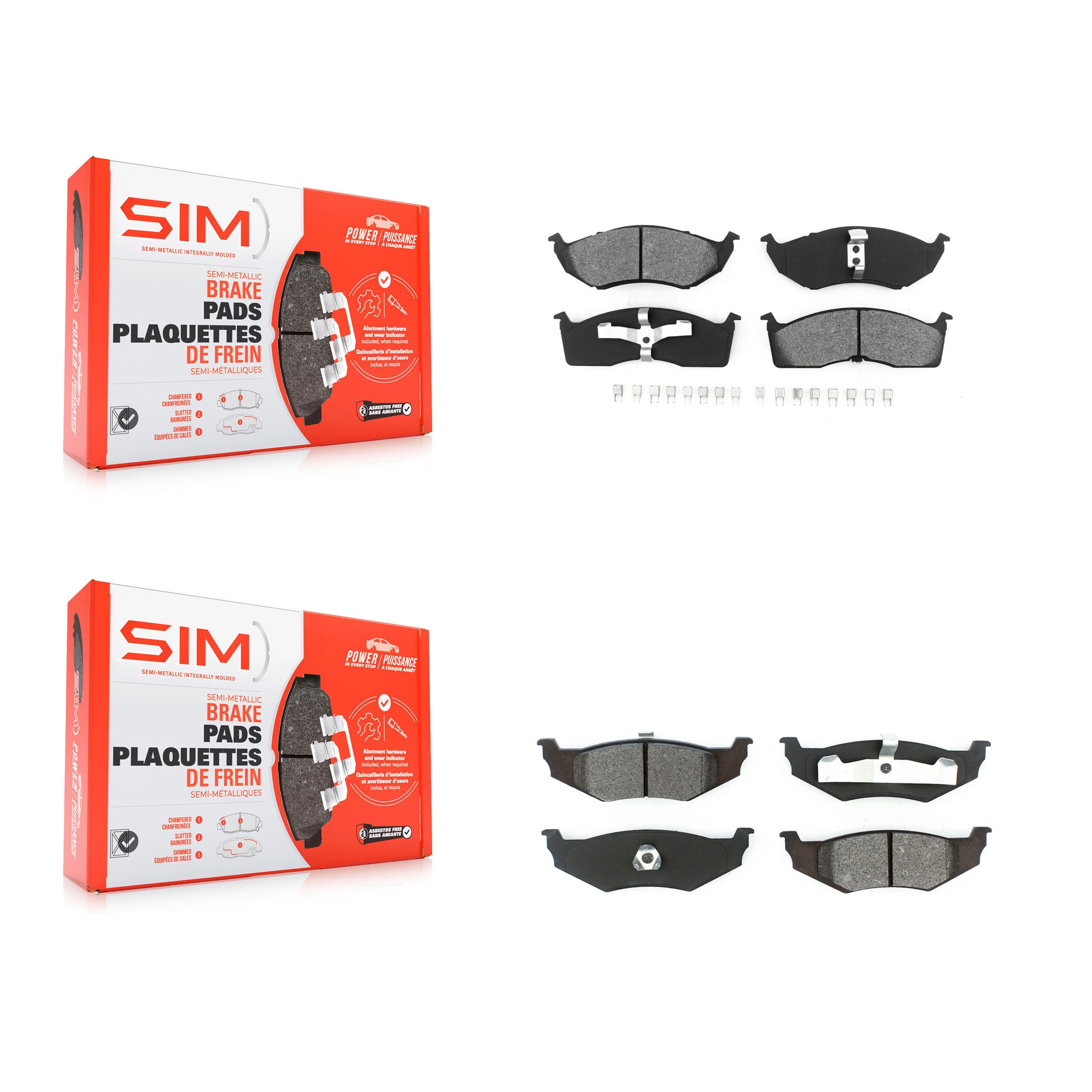 SIM KSM-100283 Disc Brake Pad for 1995-2003 Dodge Neon, Chrysler Neon, Plymouth Neon - Front and Rear