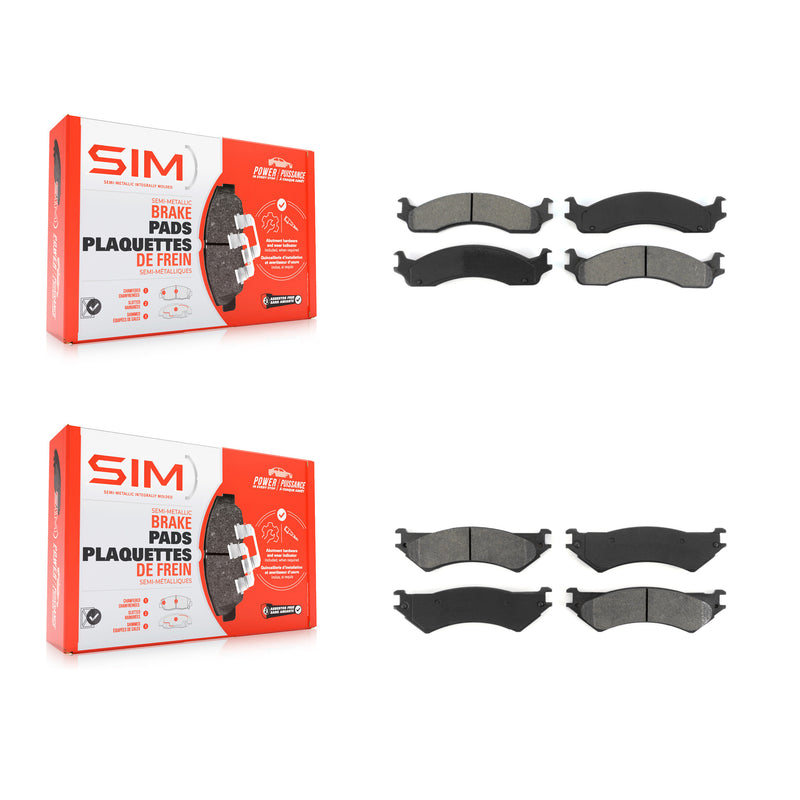 SIM KSM-100293 Disc Brake Pad for 1998-2007 Ford E-350 Econoline, Ford E-250 and More - Front and Rear