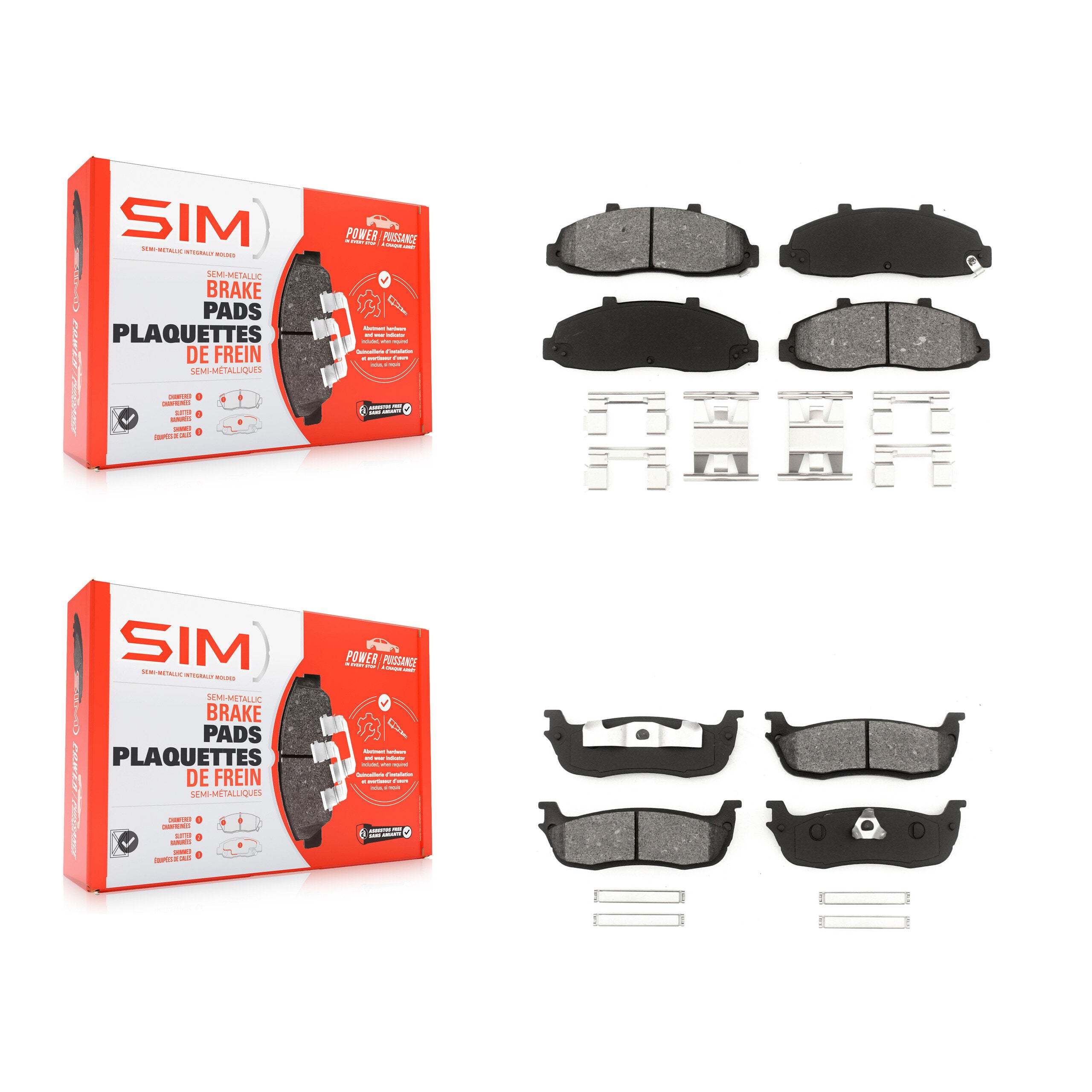 SIM KSM-100294 Disc Brake Pad for 1997-2004 Ford F-150 Heritage, Lincoln Blackwood, Ford F-150 - Front and Rear