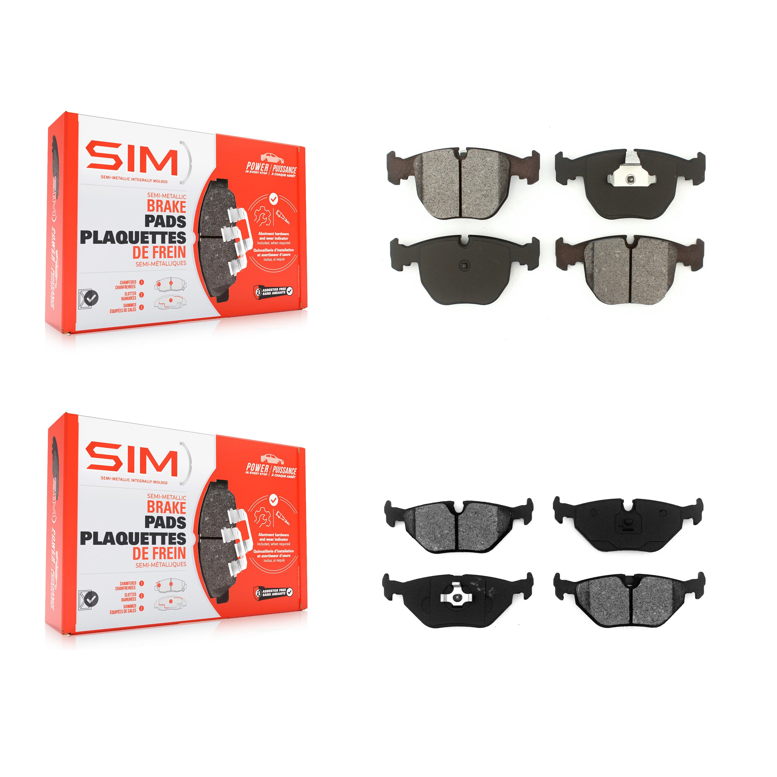 SIM KSM-100295 Disc Brake Pad for 1997-2003 BMW 530i, BMW 540i - Front and Rear