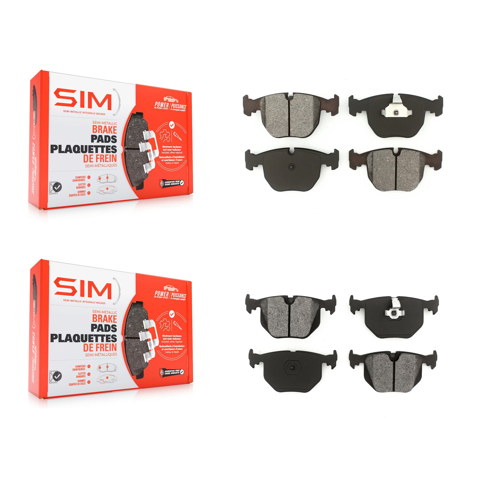 SIM KSM-100296 Disc Brake Pad for 1995-2006 BMW X5, Land Rover Range Rover and More - Front and Rear