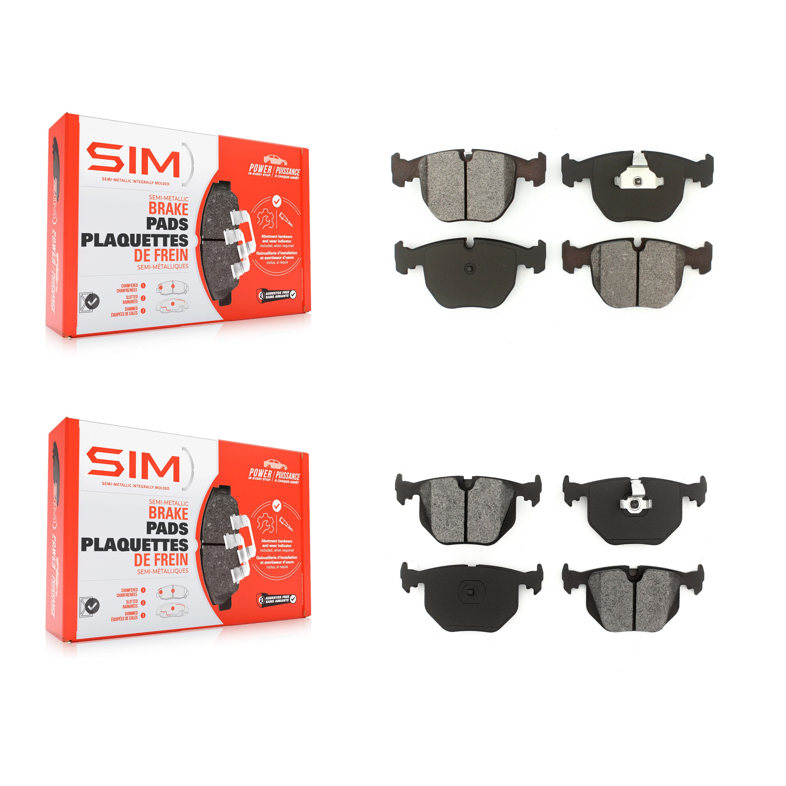 SIM KSM-100296 Disc Brake Pad for 1995-2006 BMW X5, Land Rover Range Rover and More - Front and Rear