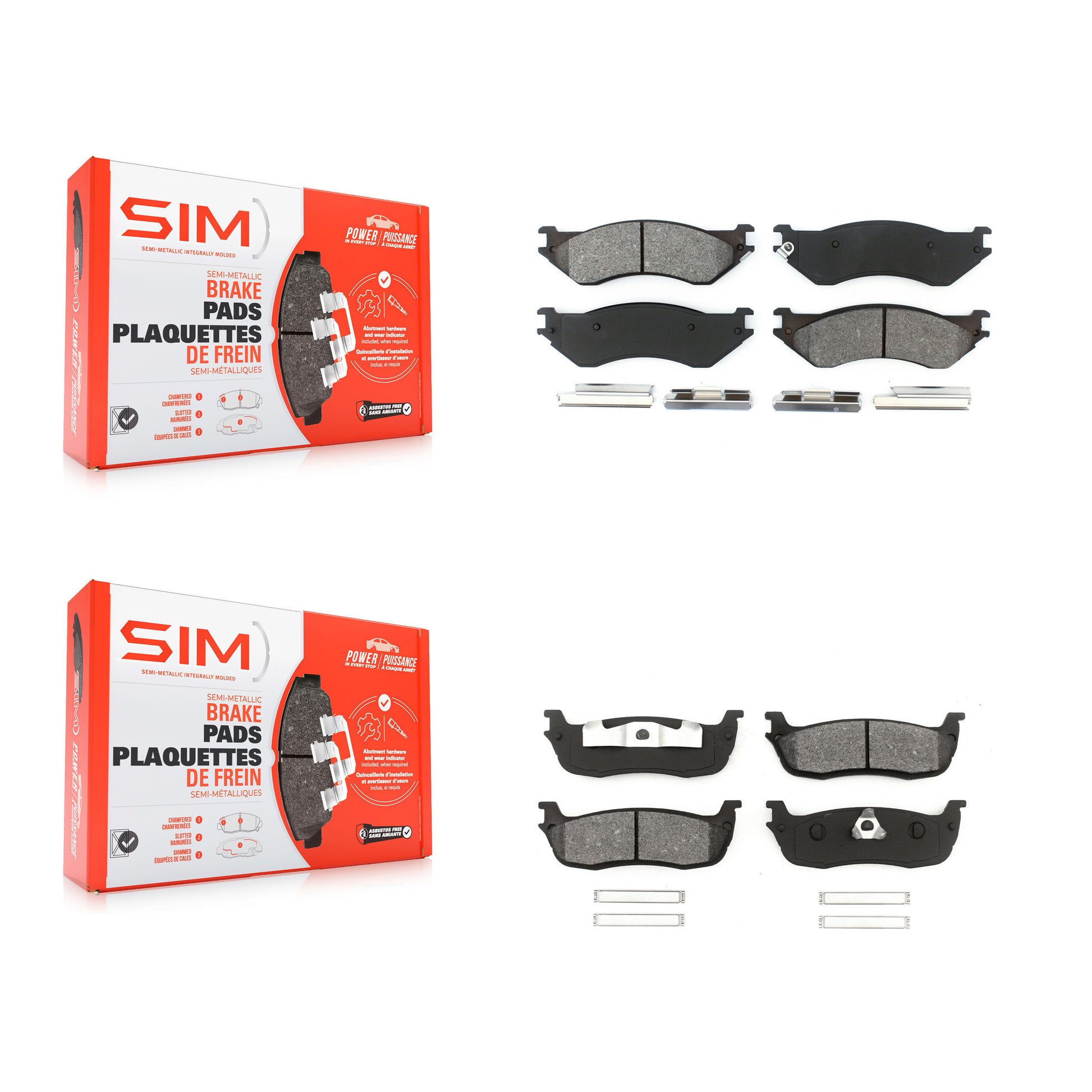SIM KSM-100305 Disc Brake Pad for 1997-2004 Ford F-150 Heritage, Ford Expedition and More - Front and Rear