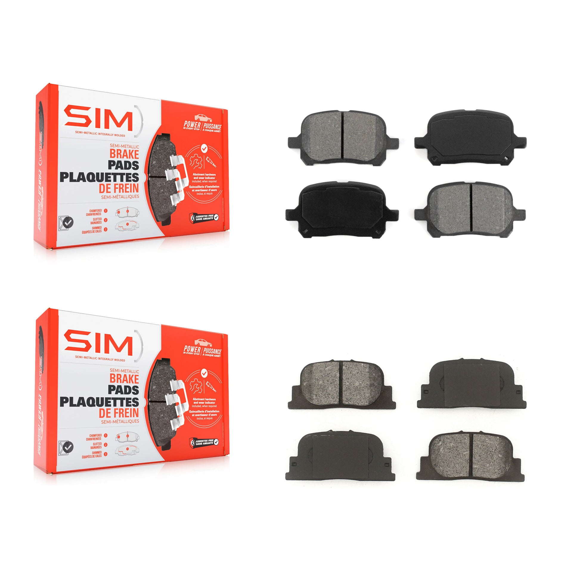 SIM KSM-100309 Disc Brake Pad for 1999-2001 Lexus ES300, Toyota Camry - Front and Rear