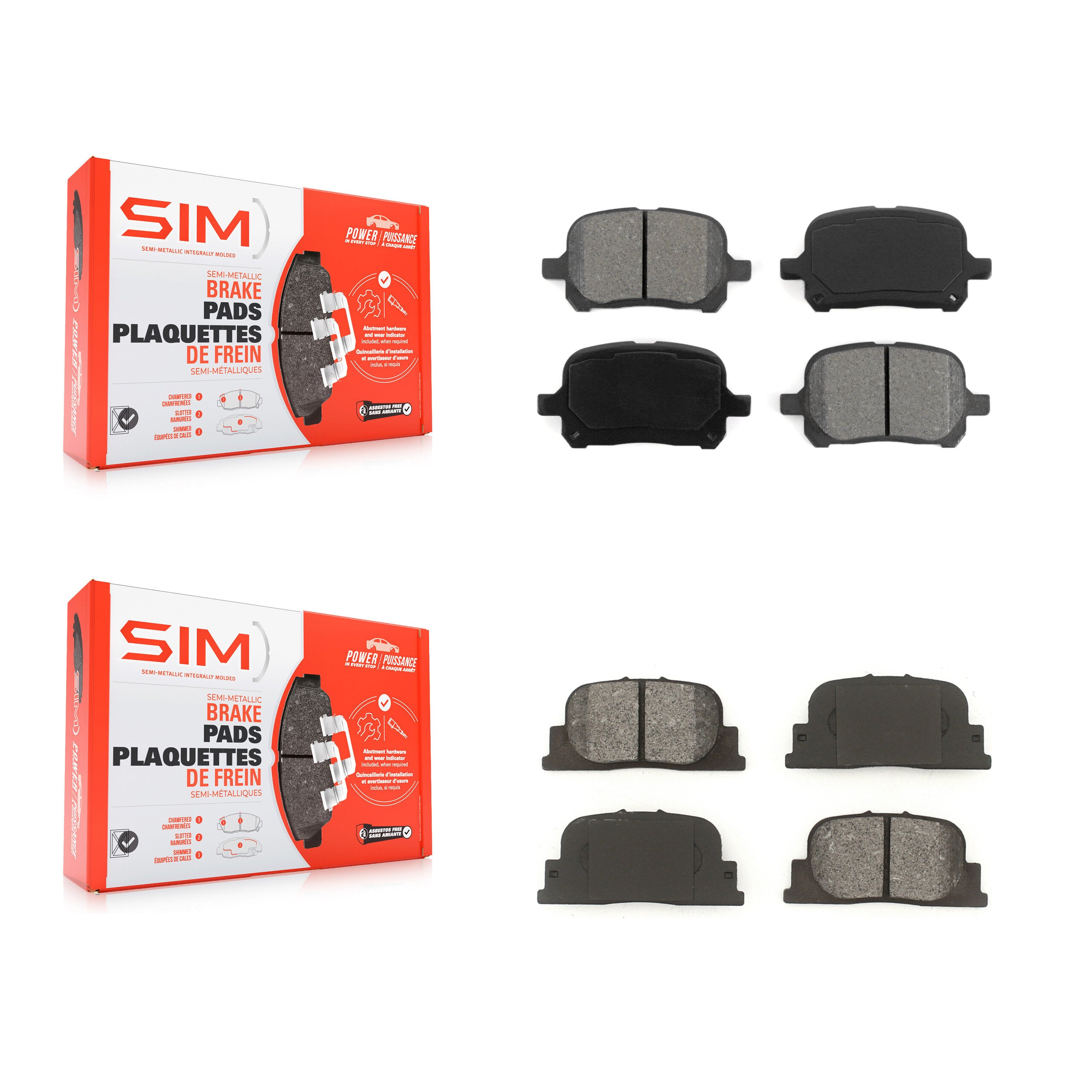 SIM KSM-100309 Disc Brake Pad for 1999-2001 Lexus ES300, Toyota Camry - Front and Rear