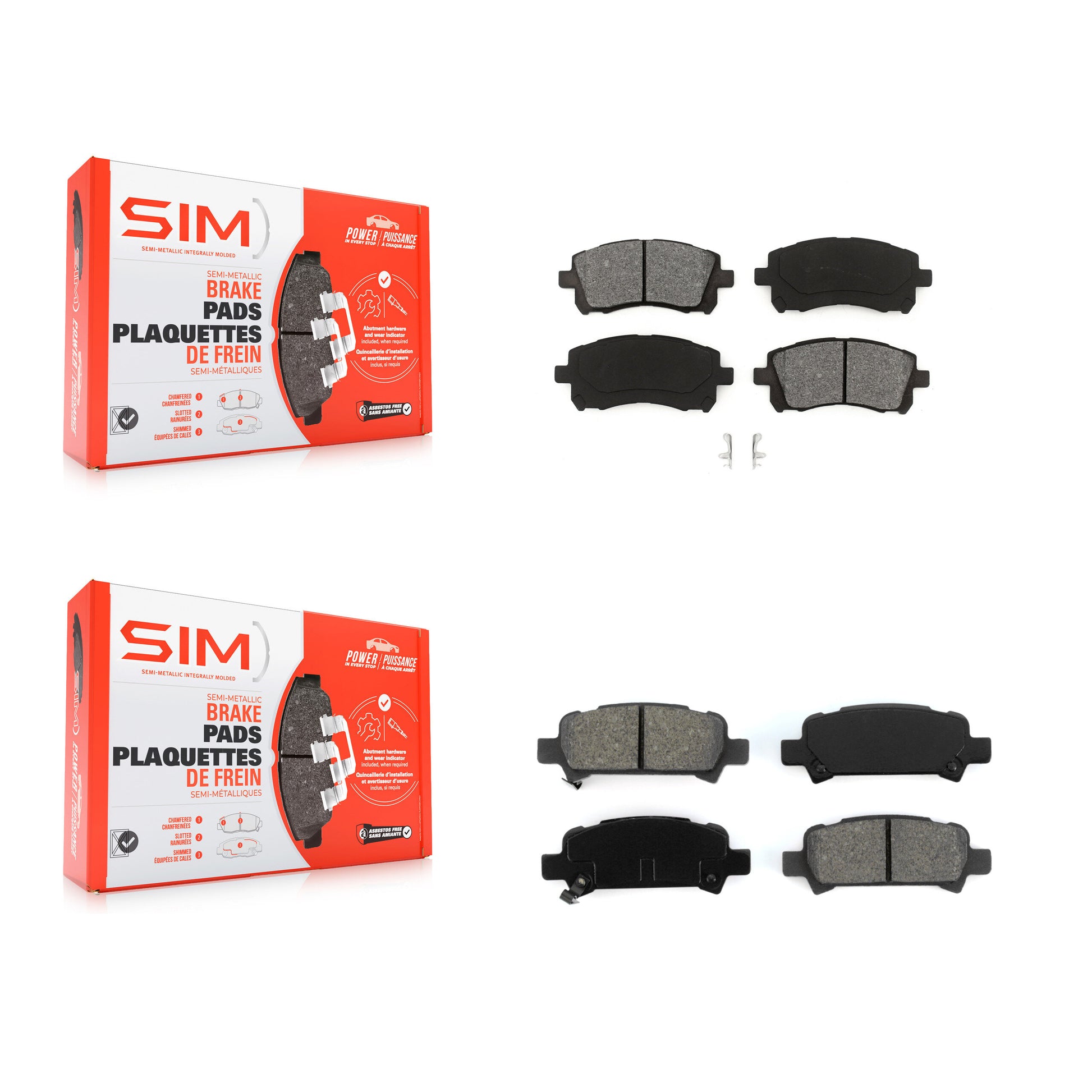 SIM KSM-100311 Disc Brake Pad for 1998-2002 Subaru Impreza, Subaru Legacy and More - Front and Rear