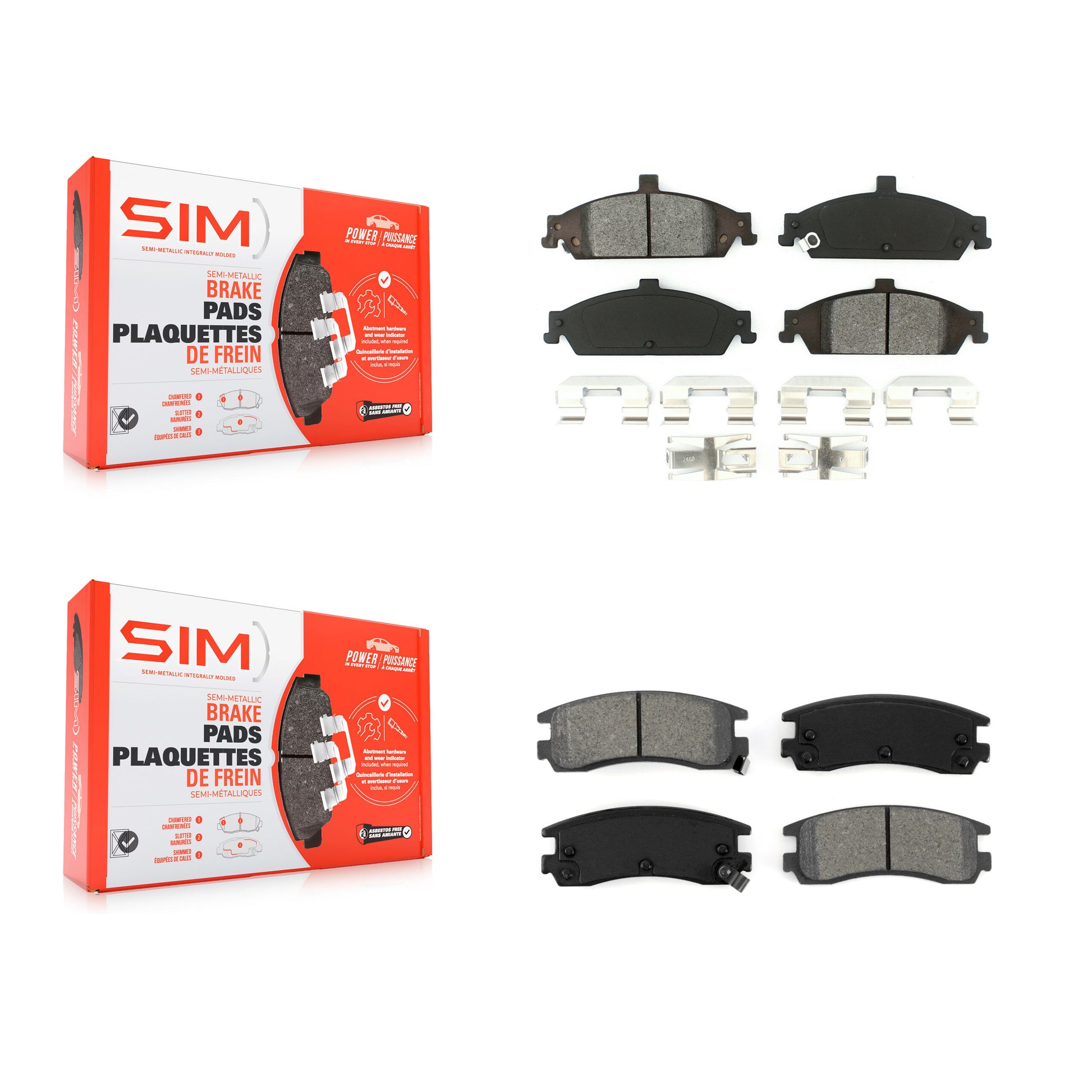SIM KSM-100315 Disc Brake Pad for 1997-2005 Oldsmobile Alero, Pontiac Grand Am, Oldsmobile Cutlass - Front and Rear