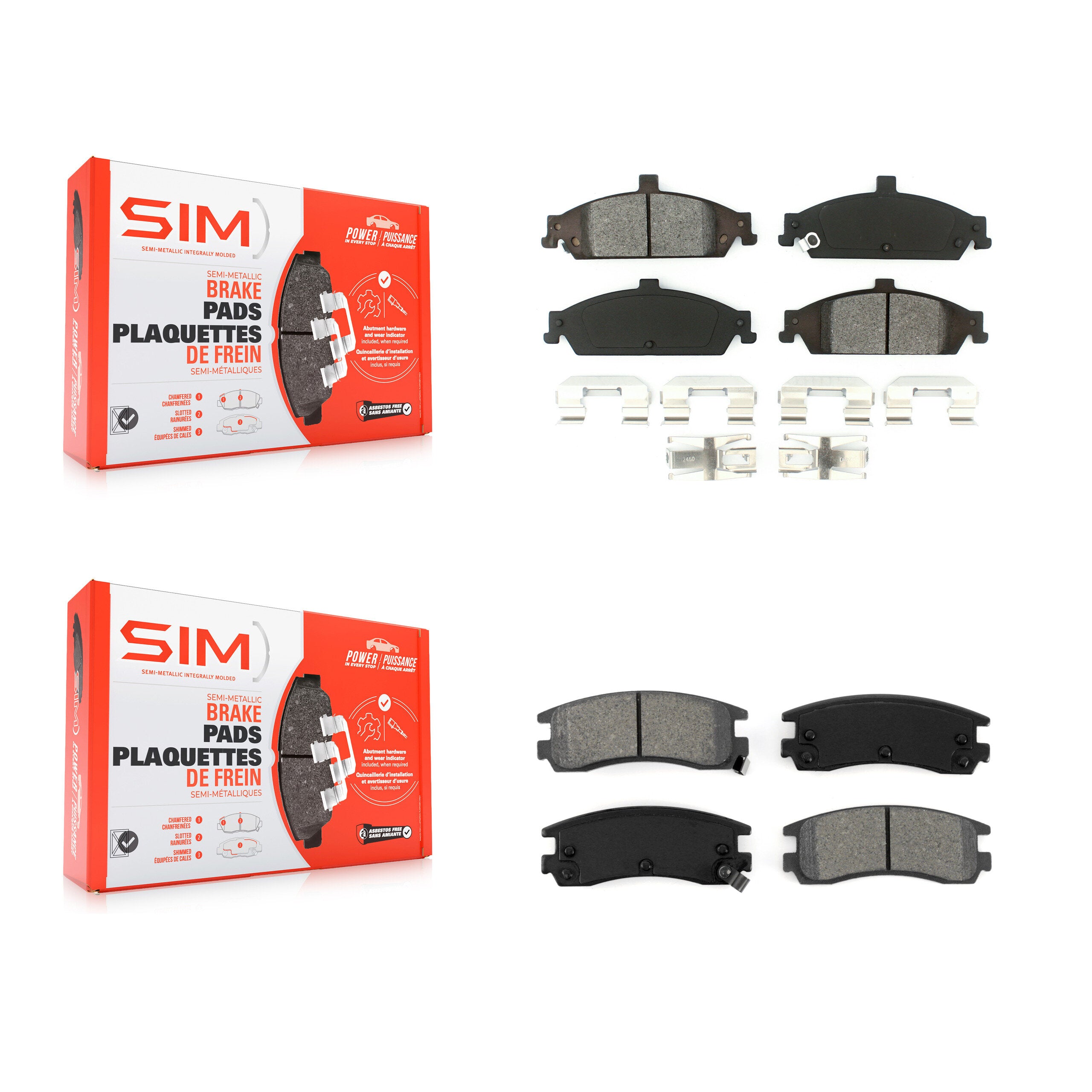 SIM KSM-100315 Disc Brake Pad for 1997-2005 Oldsmobile Alero, Pontiac Grand Am, Oldsmobile Cutlass - Front and Rear