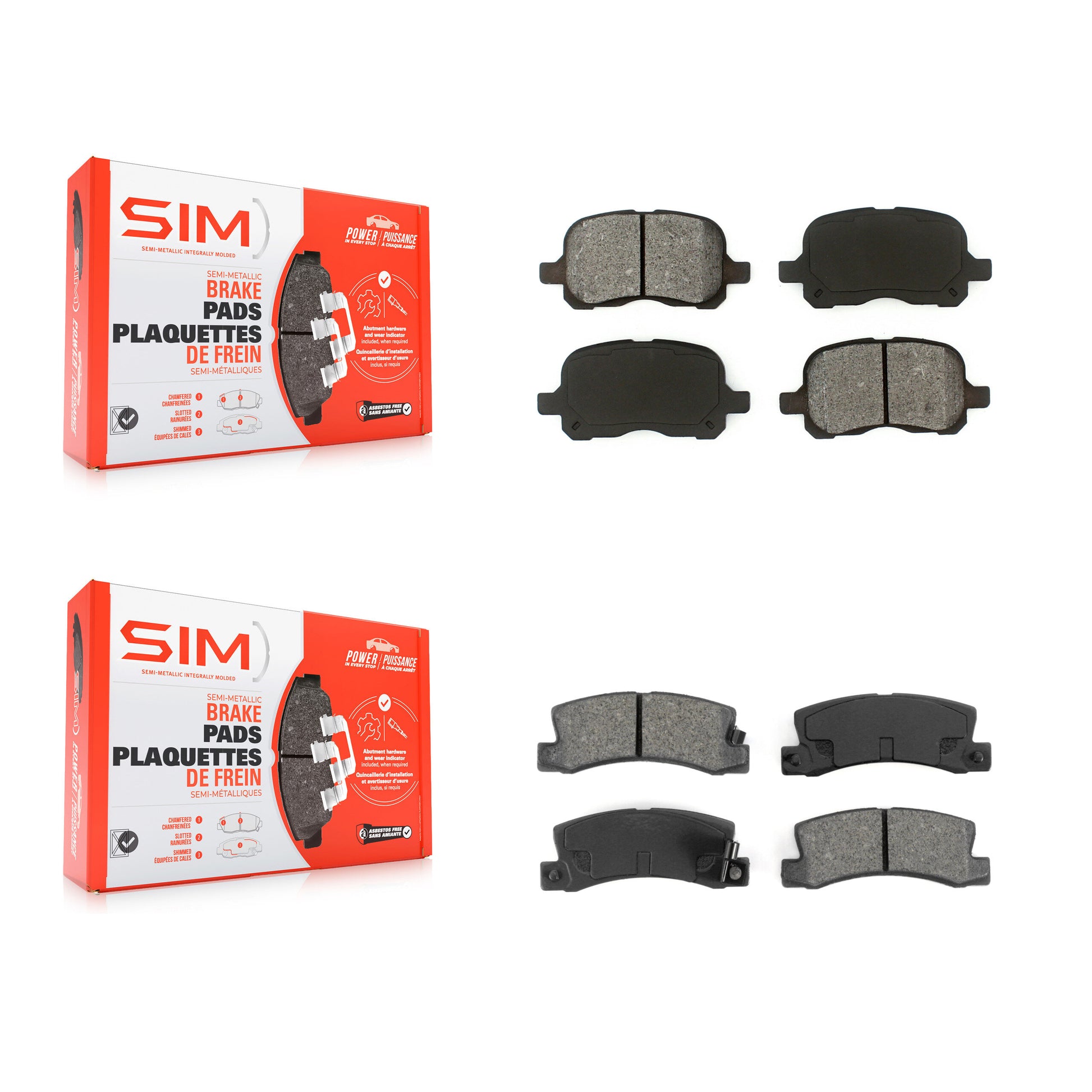 SIM KSM-100316 Disc Brake Pad for 2002 Chevrolet Prizm - Front and Rear
