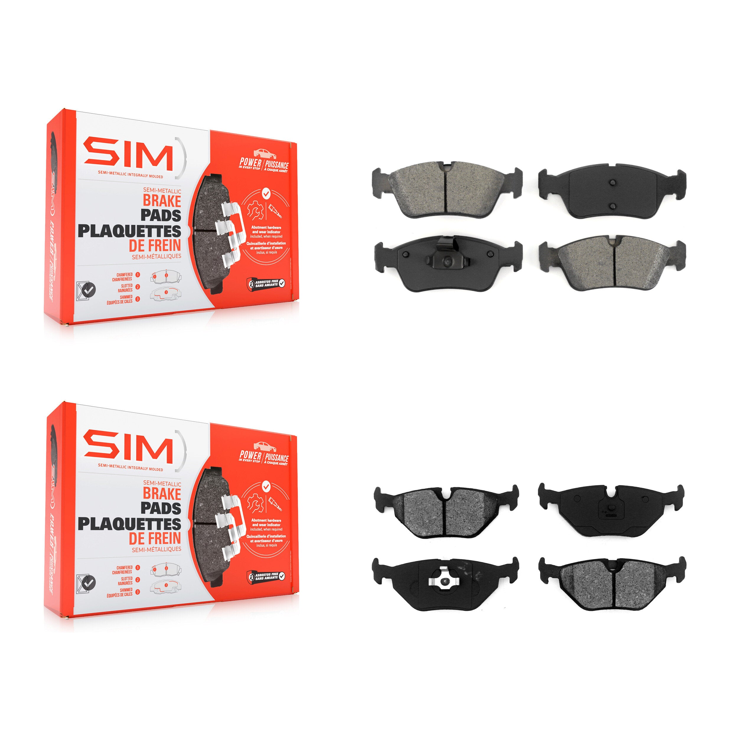 SIM KSM-100322 Disc Brake Pad for 1991-2002 BMW Z3, BMW 318i and More - Front and Rear