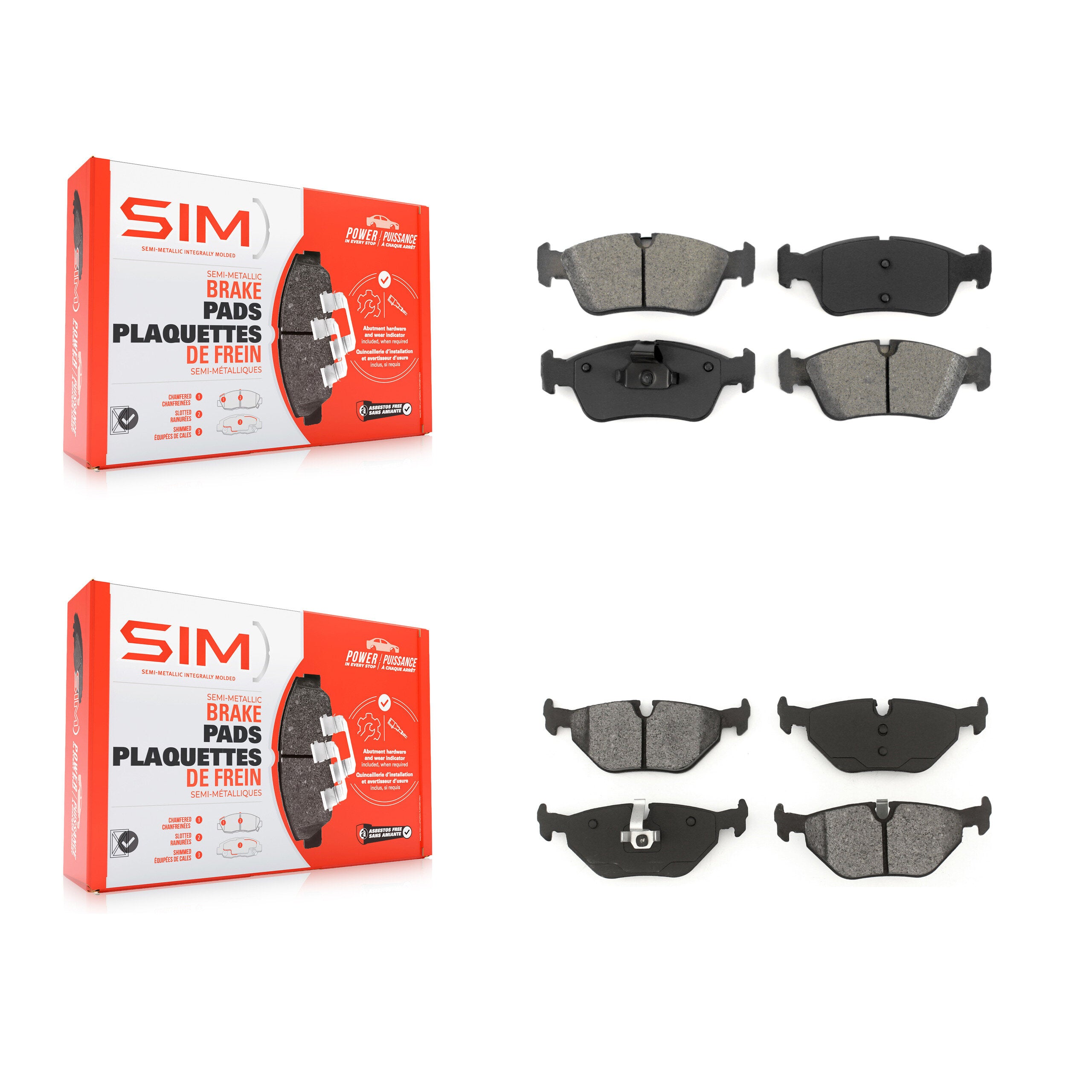 SIM KSM-100323 Disc Brake Pad for 1992-2008 BMW Z4, BMW 320i and More - Front and Rear