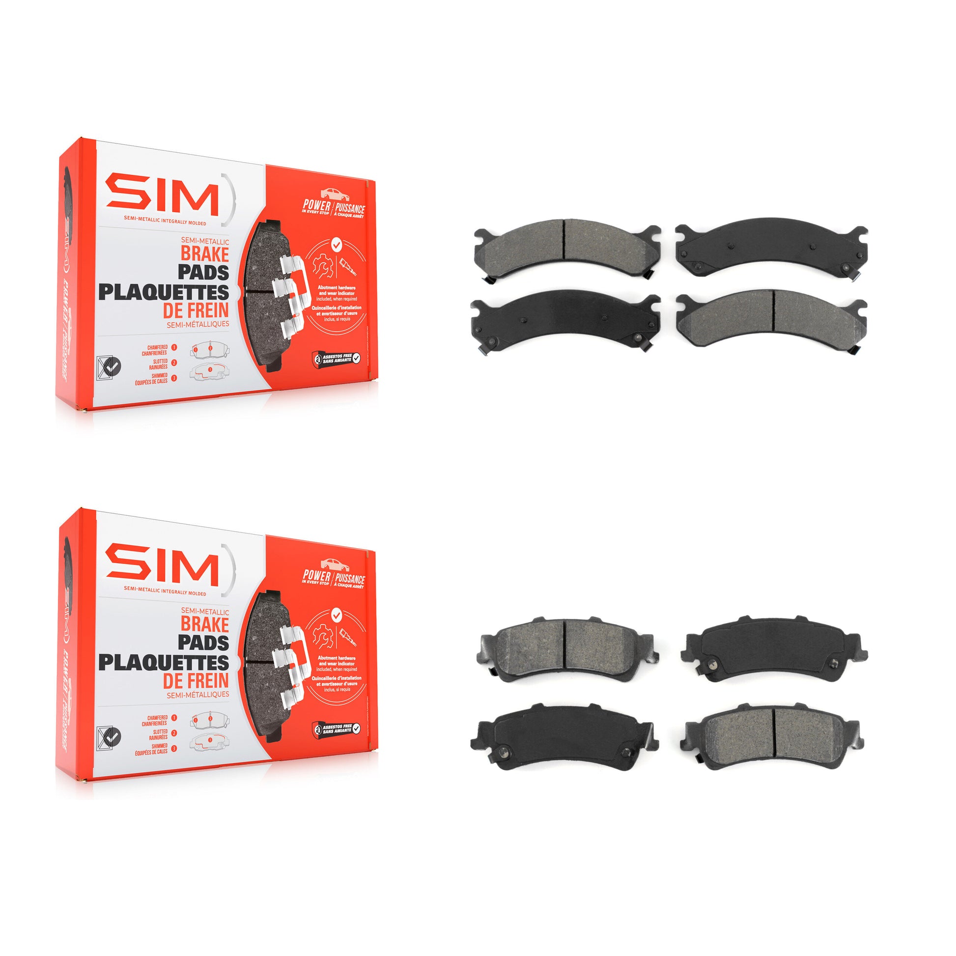 SIM KSM-100326 Disc Brake Pad for 2000-2011 Cadillac DTS, GMC Sierra 3500, Cadillac DeVille - Front and Rear