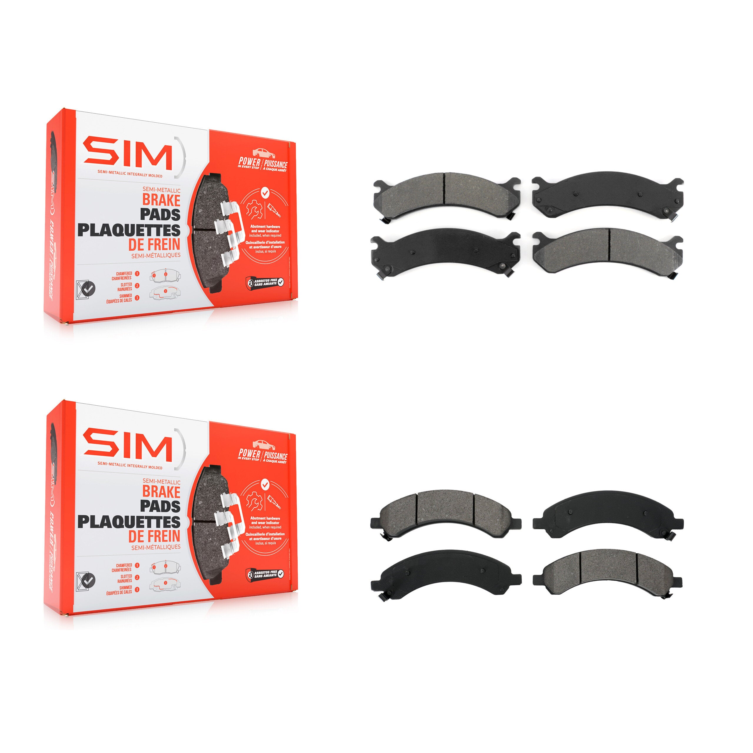 SIM KSM-100328 Disc Brake Pad for 2003-2008 Chevrolet Express 3500, GMC Savana 3500 - Front and Rear