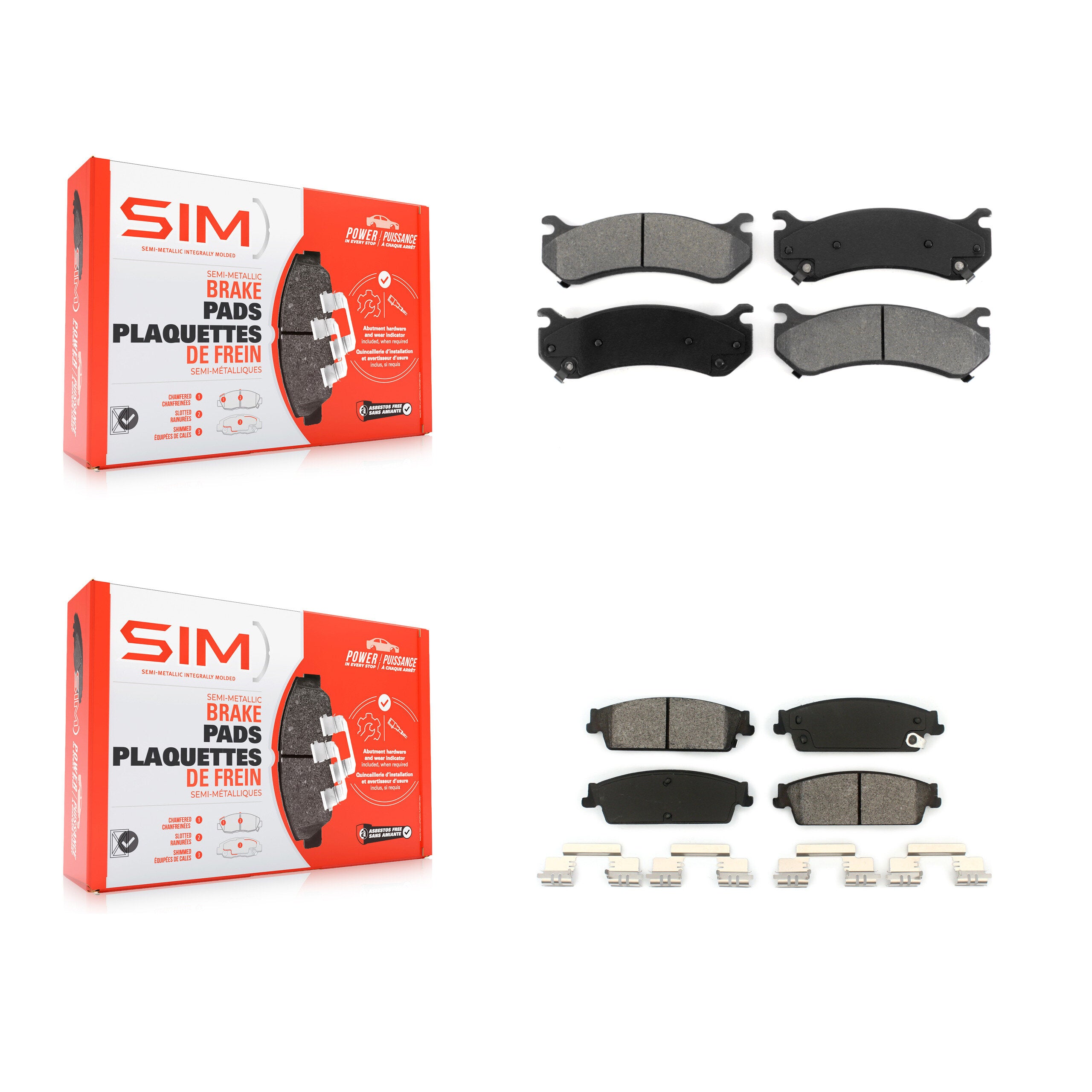SIM KSM-100329 Disc Brake Pad for 2007 Chevrolet Silverado 1500 - Front and Rear
