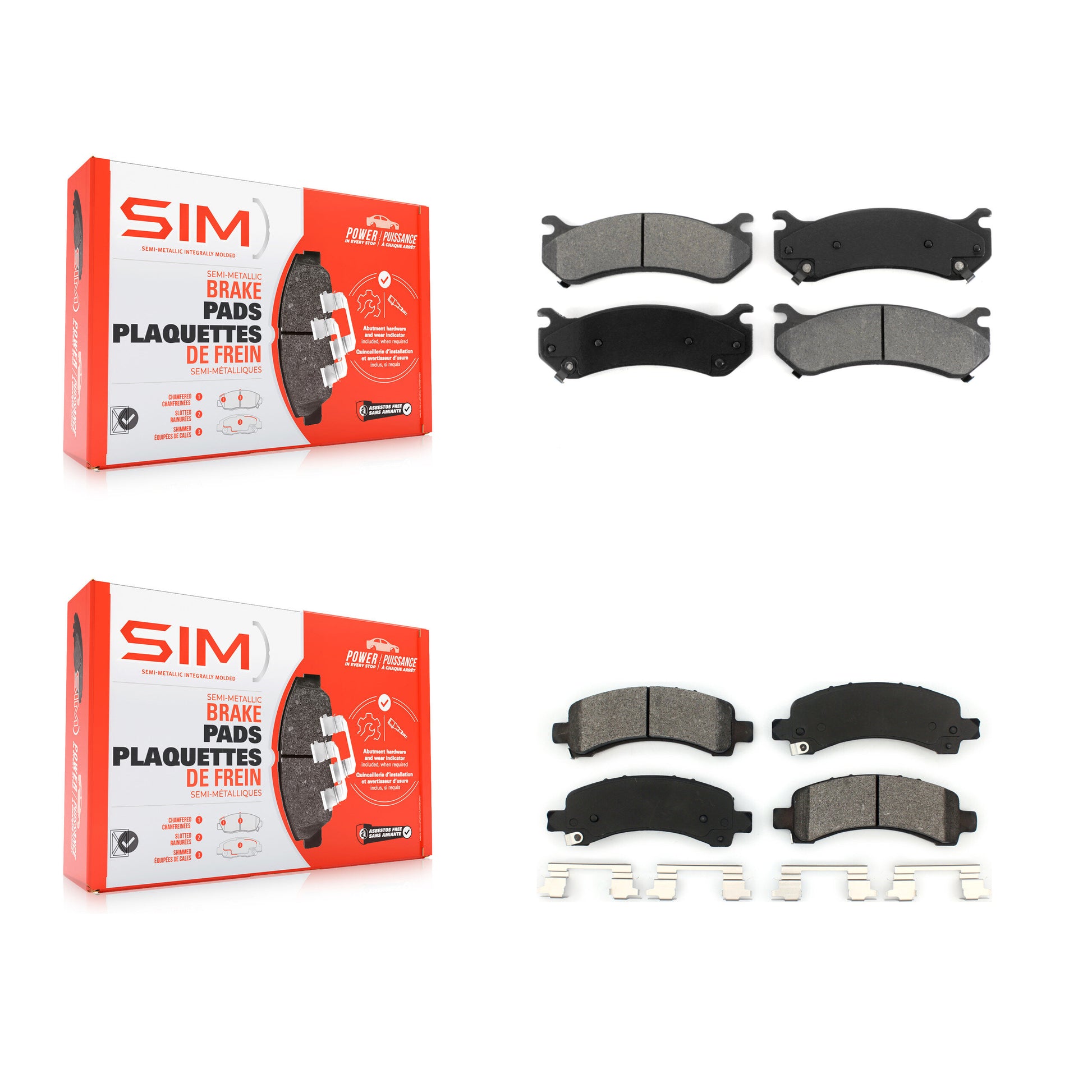 SIM KSM-100332 Disc Brake Pad for 2003-2005 Chevrolet Express 2500, GMC Savana 2500 - Front and Rear