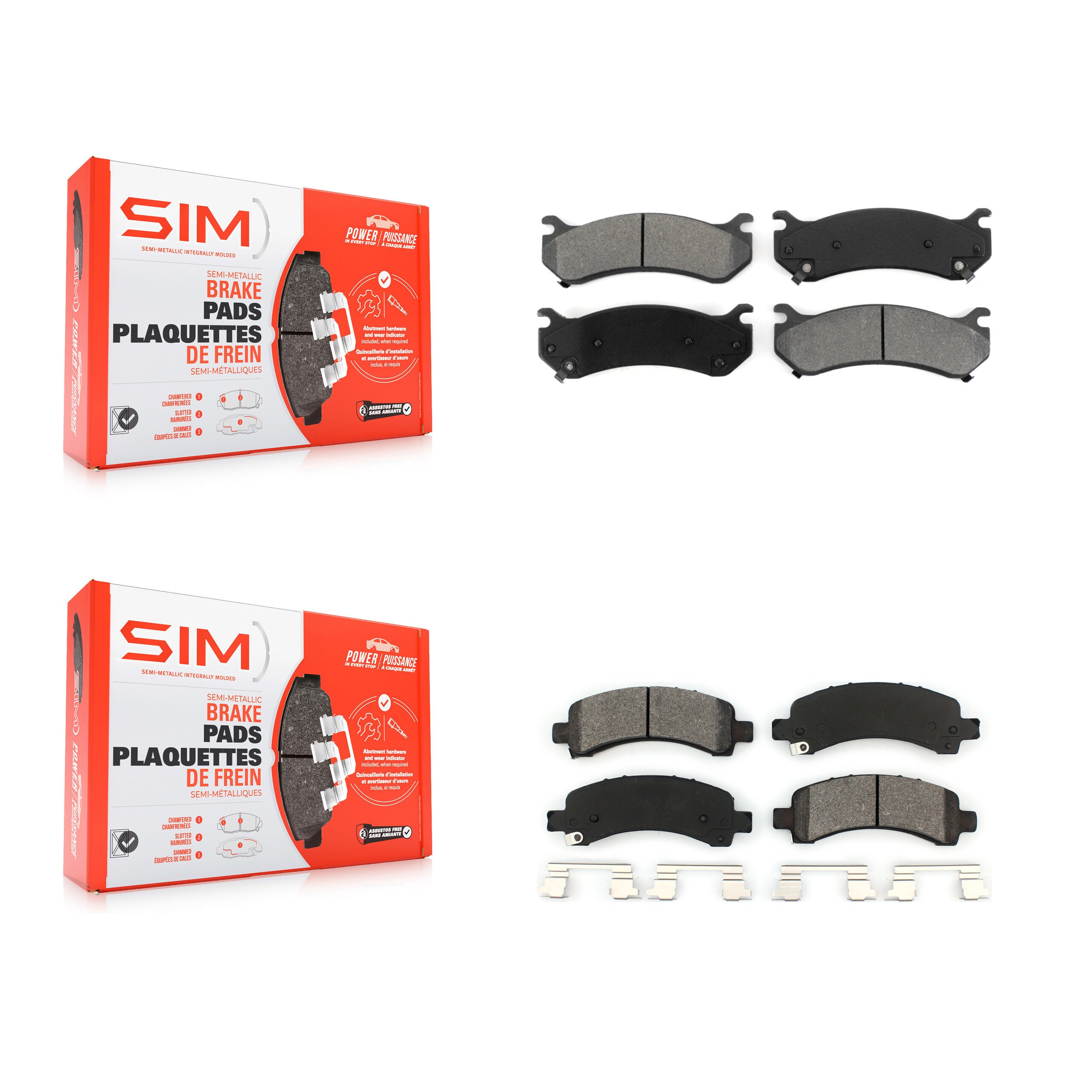 SIM KSM-100332 Disc Brake Pad for 2003-2005 Chevrolet Express 2500, GMC Savana 2500 - Front and Rear