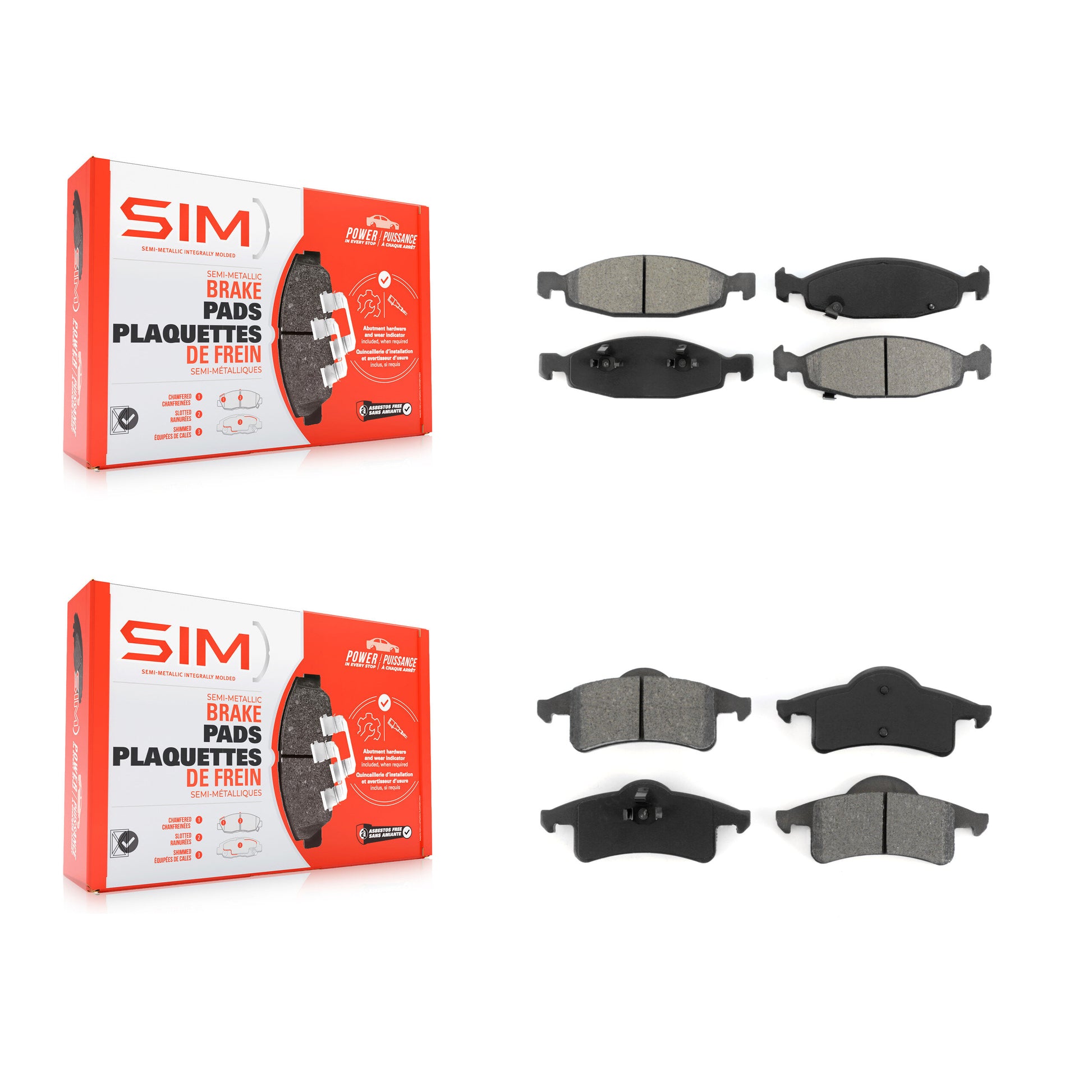 SIM KSM-100336 Disc Brake Pad for 1999-2002 Jeep Grand Cherokee - Front and Rear